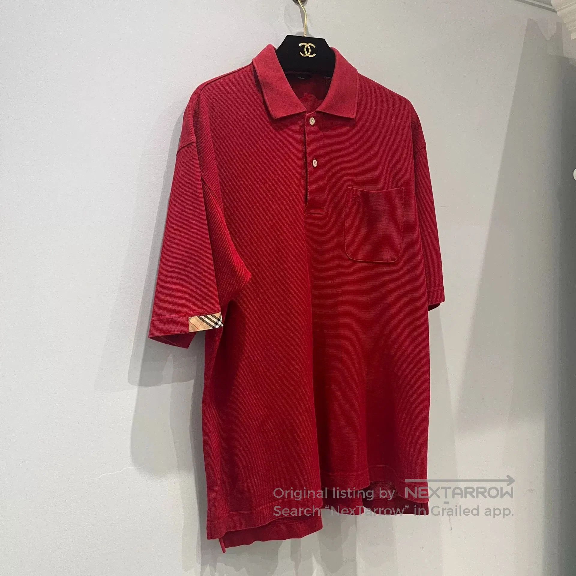 Burberry Burberry Red Golf Polo Shirt L. Size US L / EU 52-54 / 3 - 2 Thumbnail