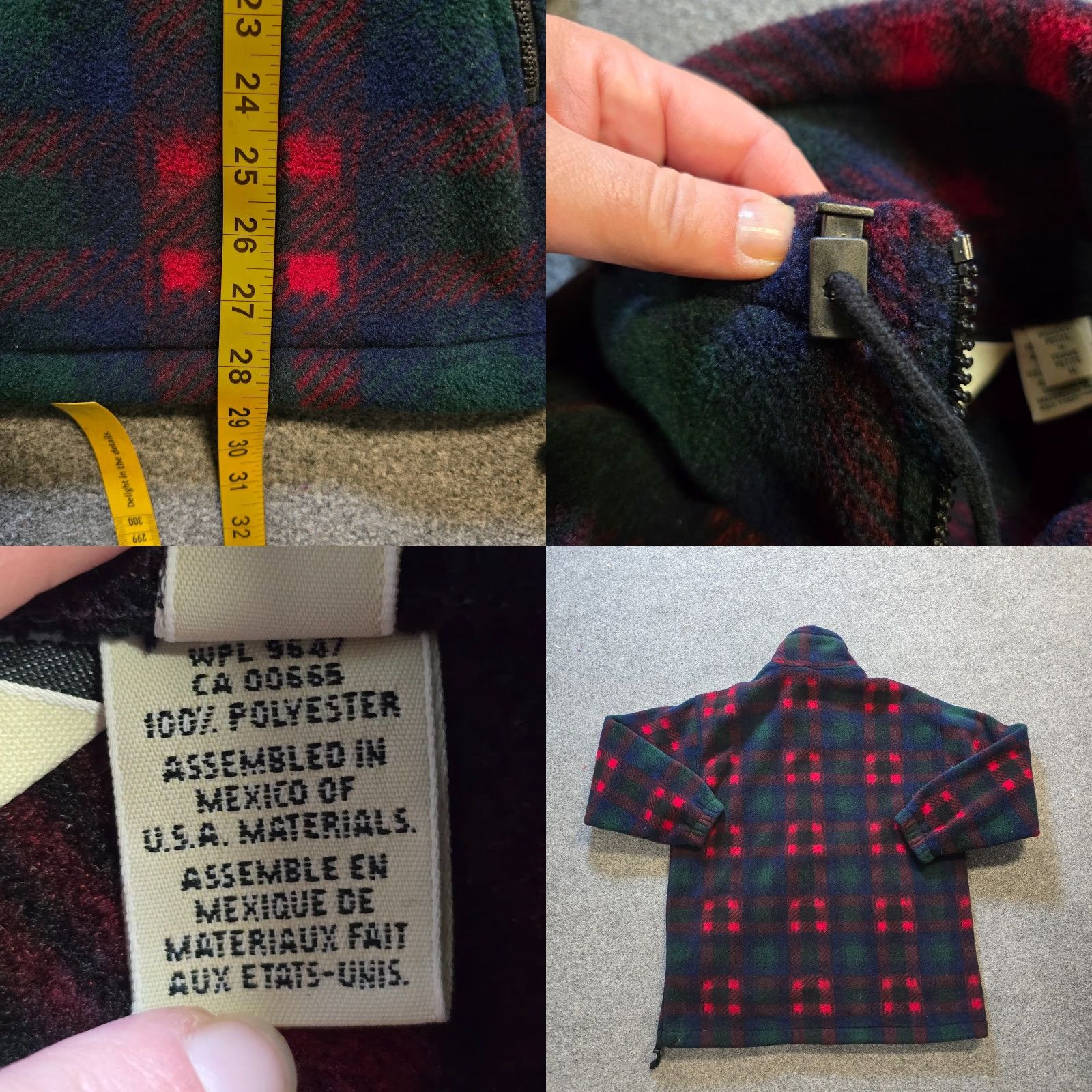 Eddie Bauer Eddie Bauer Sweater Womens Medium Petite Red Plaid Fleece 1/4 Zip Pullover Knit Regular Mock Neck Garment: Sweater Women Size M / US 6-8 / IT 42-44 - 8 Thumbnail