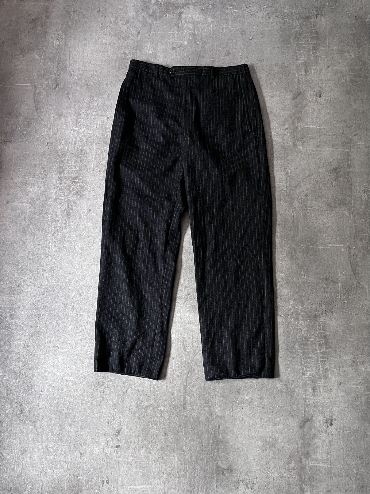 Prada Prada Vintage wool black striped pants Size US 32 / EU 48 - 1 Thumbnail