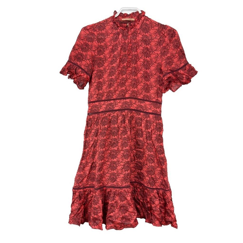 Scotch & Soda SCOTCH & SODA Bold Red Cinched Waist Ruffled Lace Ribbing S Size XS / US 0-2 / IT 36-38 - 6 Thumbnail