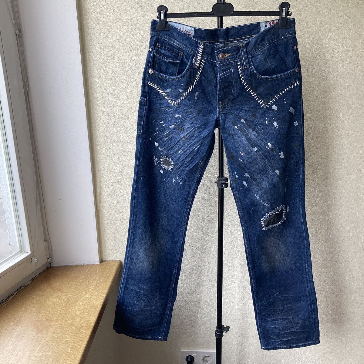 Vintage Avant Garde Denim Jeans Vintage Tim Burton Style Size US 29 - 1 Thumbnail