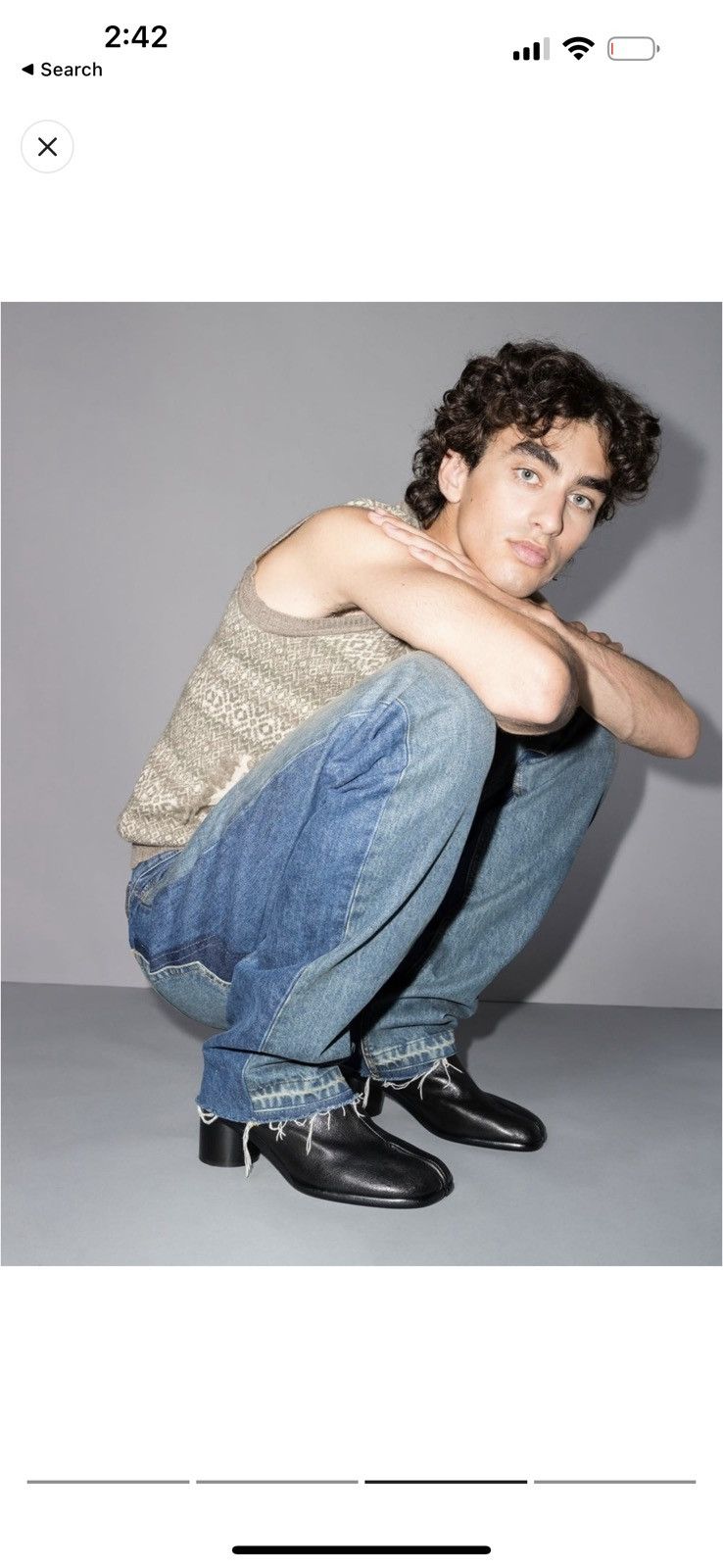Image of Maison Margiela Stacked Straight Leg Jean in Blue, Men's (Size 32)