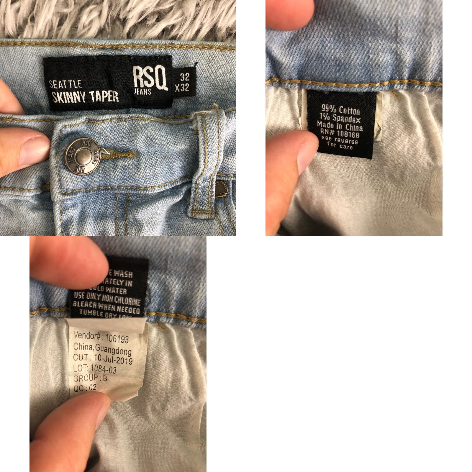 Rsq RSQ Jeans Seattle Skinny Taper Biker Style Mens 32x32 Mid Rise Medium Wash Denim Blue 32 Size US 32 / EU 48 - 8 Thumbnail