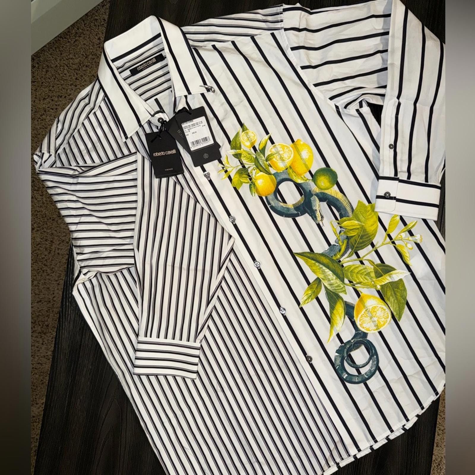 Roberto Cavalli Roberto Cavalli Button-up Dress Shirt - NWT & Hologram Cert Size 44R - 1 Thumbnail
