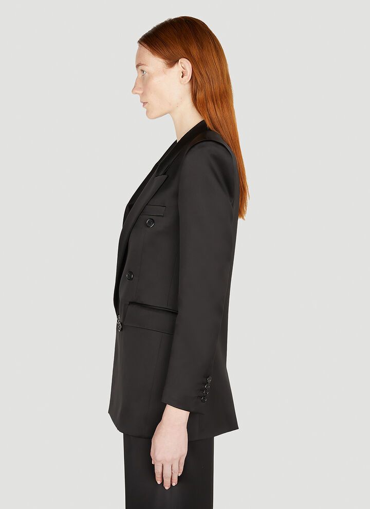 Saint Laurent Paris o1bcso1str1224 Jacket In Silk Satin in Black Size M / US 6-8 / IT 42-44 - 3 Thumbnail