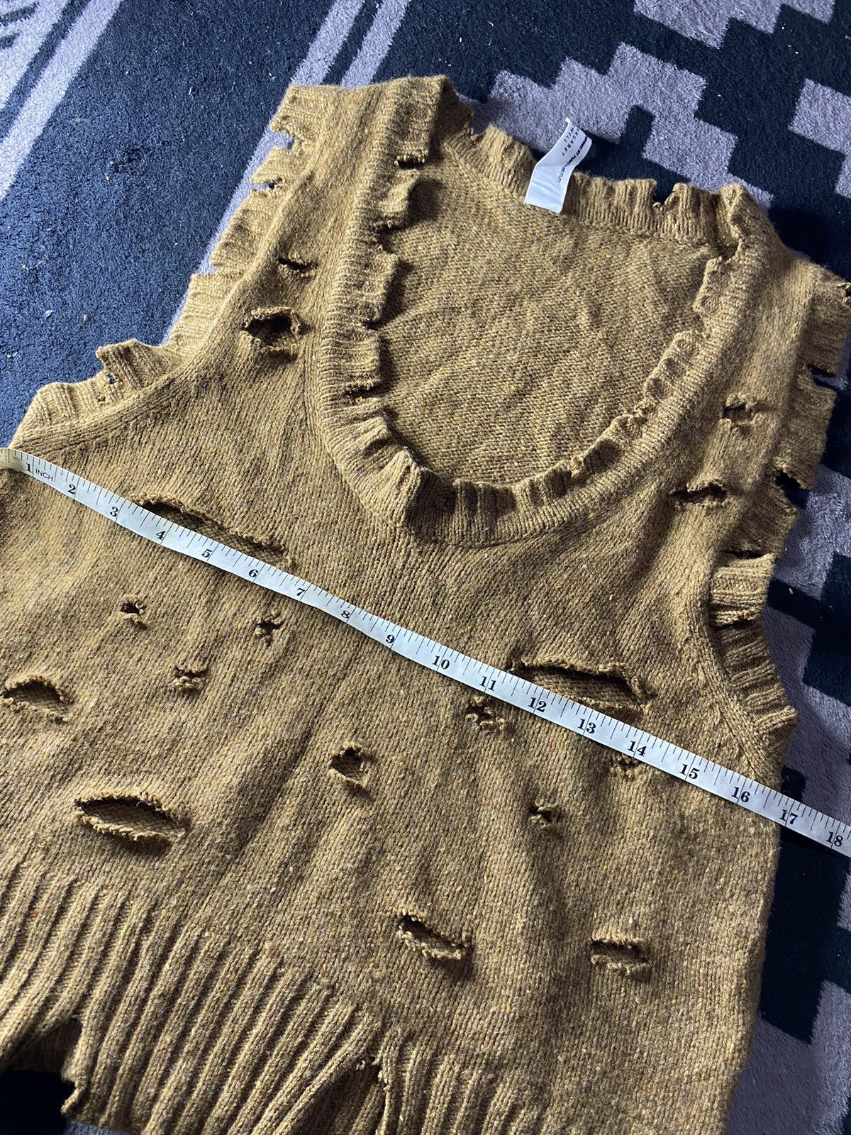 Hysteric Glamour × Margaret Howell × Vintage Crazy MHL distressed cut out vest knit raf simons style Size US M / EU 48-50 / 2 - 6 Thumbnail