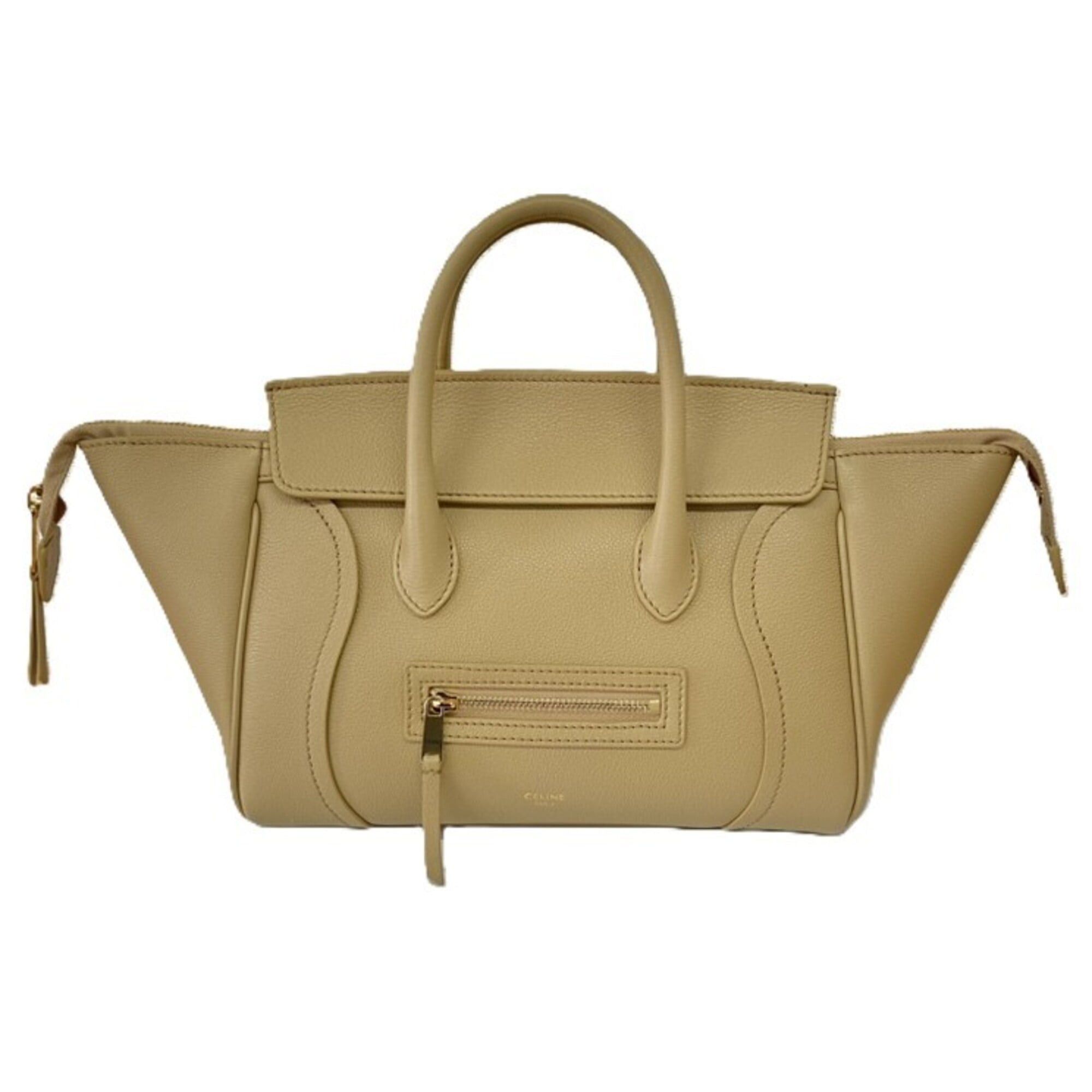Celine CELINE Small New Luggage Shoulder Bag, Beige Size ONE SIZE - 1 Thumbnail
