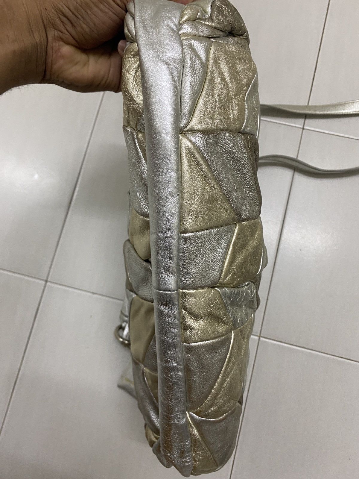Designer × Miu Miu Miu Miu Coffer Patchwork Metallic Silver & Gold leather Size ONE SIZE - 5 Thumbnail