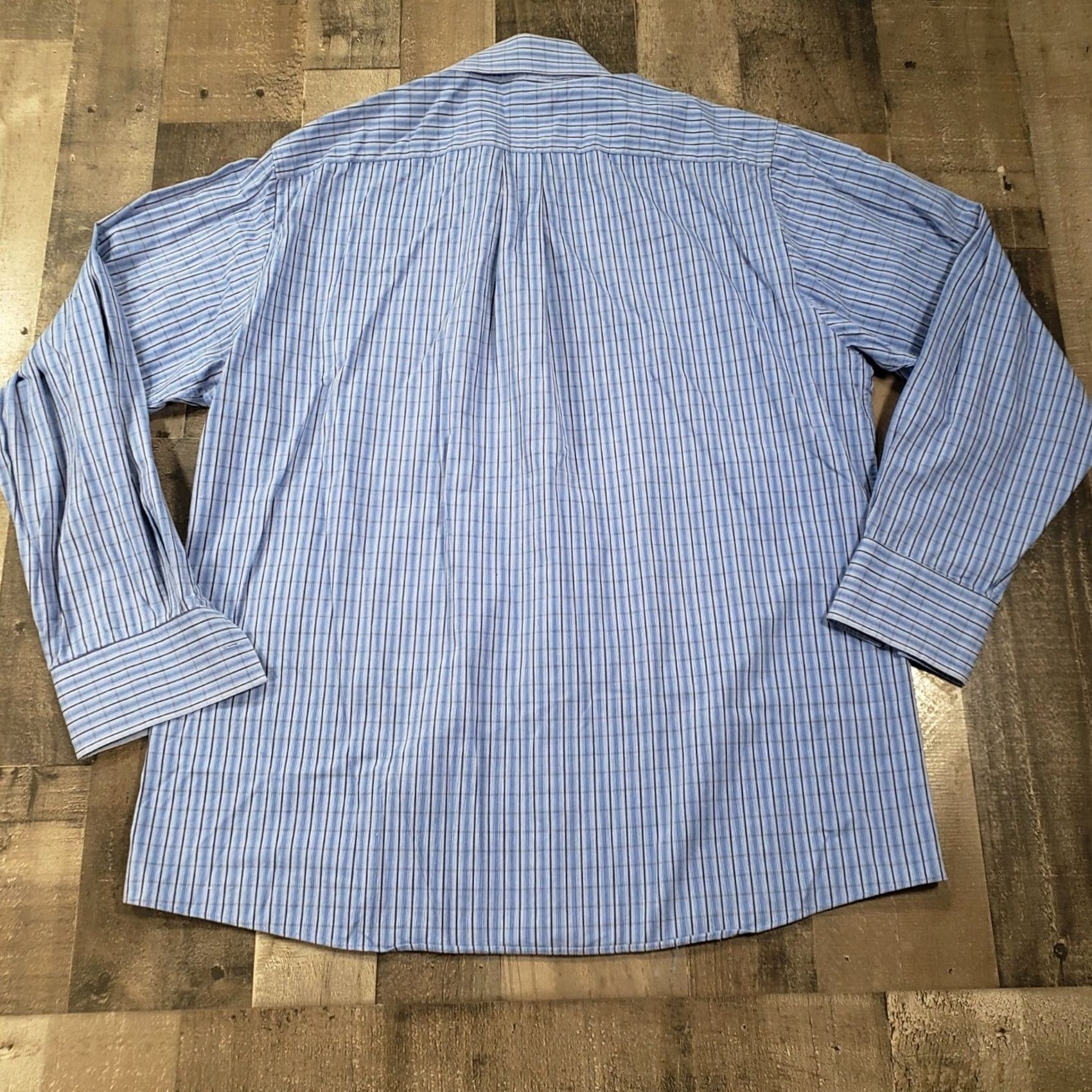 Michael Kors Michael Kors Dress Shirt Mens L Large 16.5 Blue Plaid Button-Up Long Sleeve Shirt Mens Size 42R - 2 Thumbnail