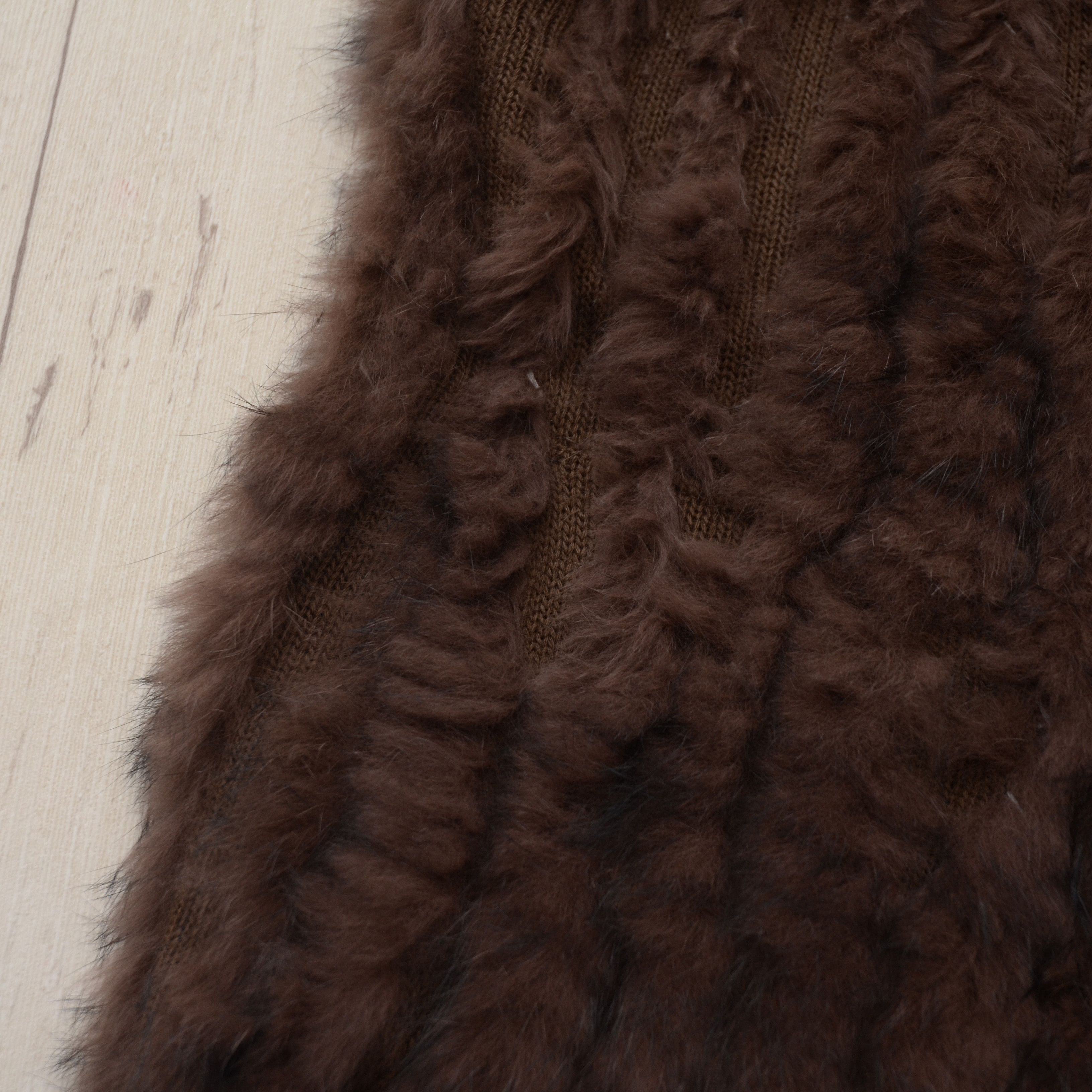 Vintage Oakwood Sleeveless Hooded Rabbit Fur Vest Y2K Avant-Garde Size L / US 10 / IT 46 - 5 Thumbnail