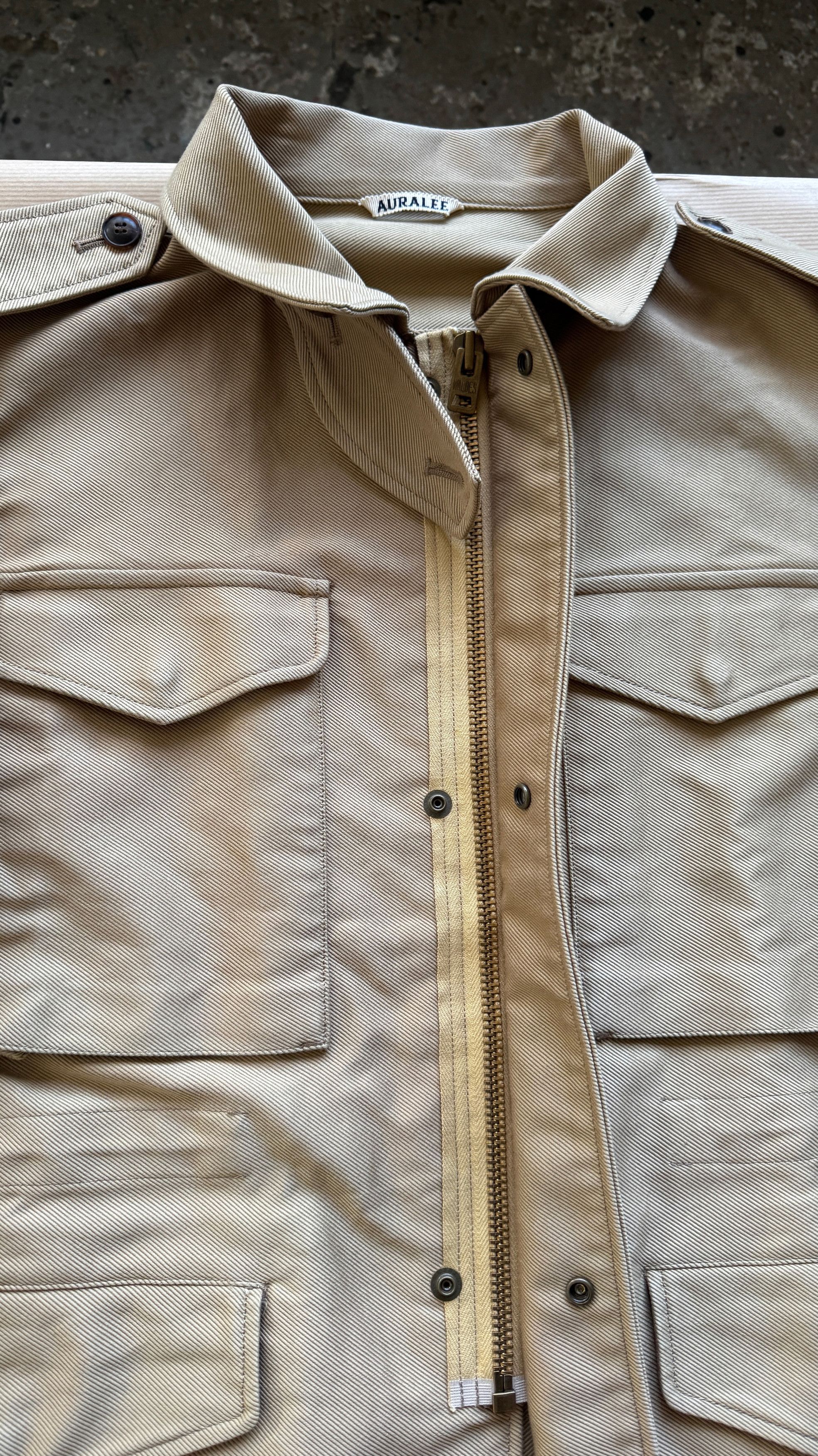Auralee aa . 3 . M65 WASHED DOUBLE CLOTH FIELD JACKET . A6SB01AR Size US S / EU 44-46 / 1 - 15 Thumbnail