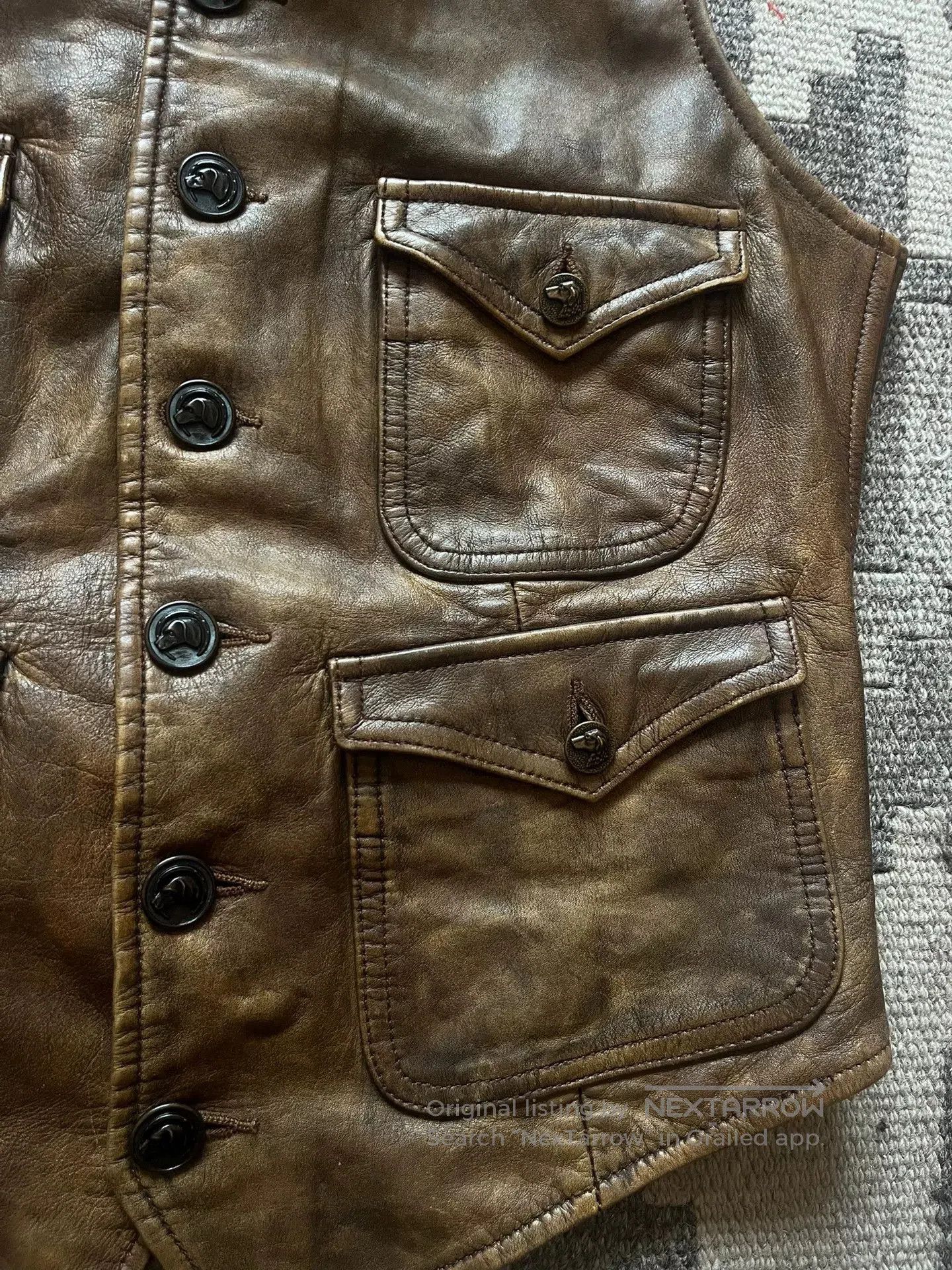 RRL Ralph Lauren Ralph Lauren Vintage Leather Hunting Vest. Size US M / EU 48-50 / 2 - 4 Thumbnail