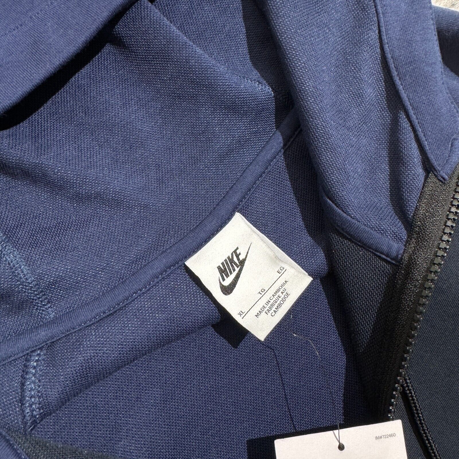 Nike × Vintage Vintage Nike Navy Cotton Hoodie Zip Size XL Y2K Tech Fleece Size US XL / EU 56 / 4 - 5 Thumbnail