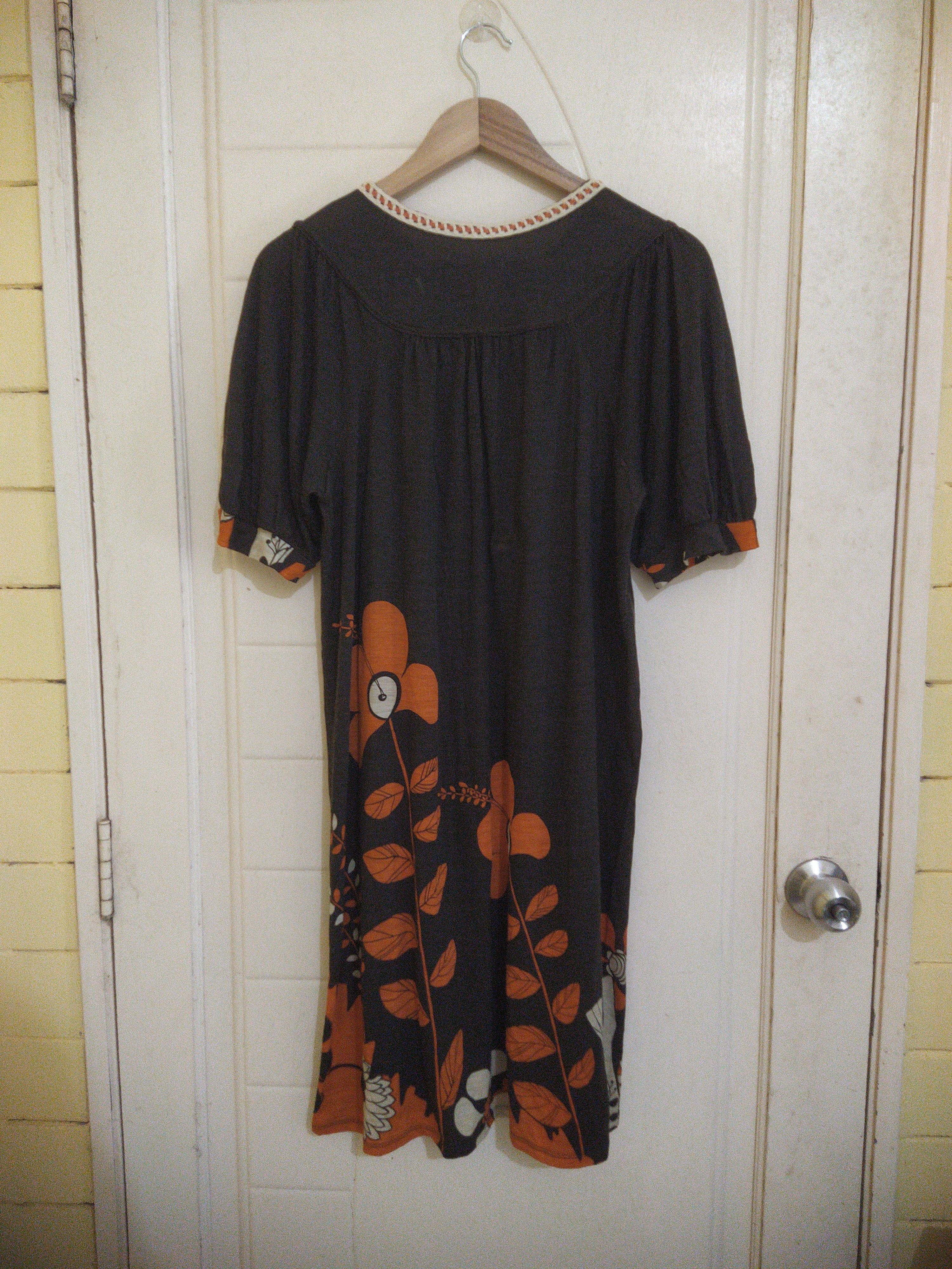 Issey Miyake Tsumori Chisato Orange Floral Art Crochet Lace-Up Neckline Size M / US 6-8 / IT 42-44 - 2 Thumbnail