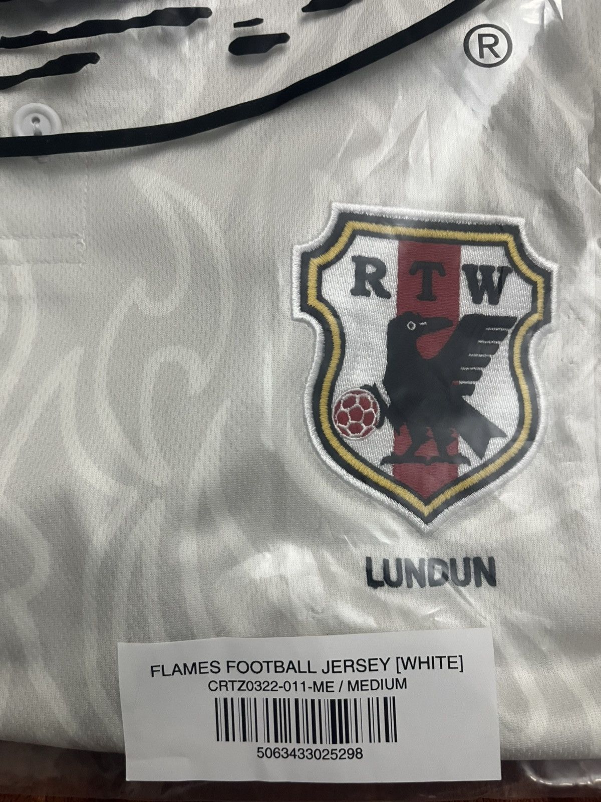 Corteiz 2025 Corteiz Japan Flames Football Soccer Jersey White M