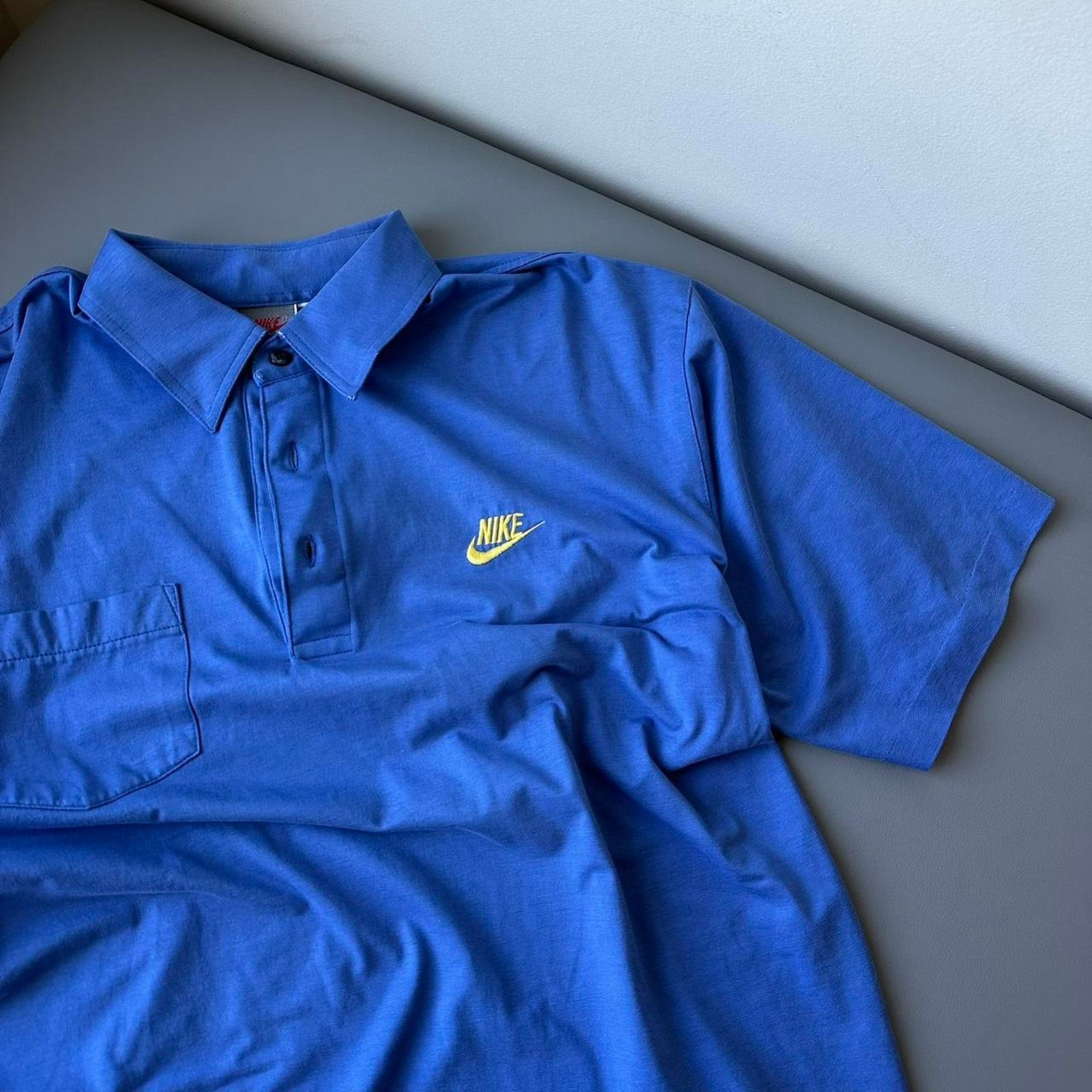 Nike Vintage 80s Blue Nike Polo Tennis Golf Polo Button Shirt Size US M / EU 48-50 / 2 - 4 Thumbnail