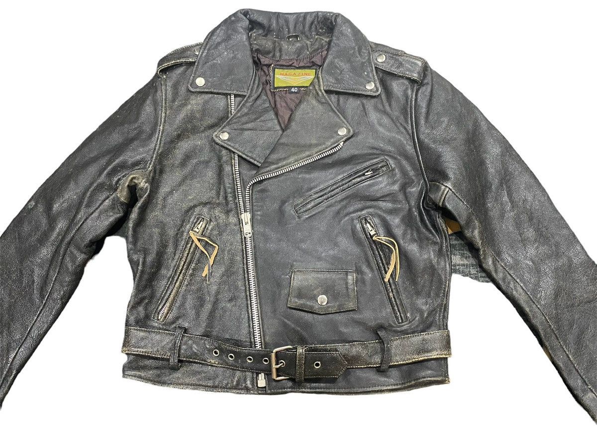 Kadoya ASYMMETRIC LEATHER JACKET PUNK MAGAZINE SEDITIONARIES RARE Size US M / EU 48-50 / 2 - 2 Thumbnail