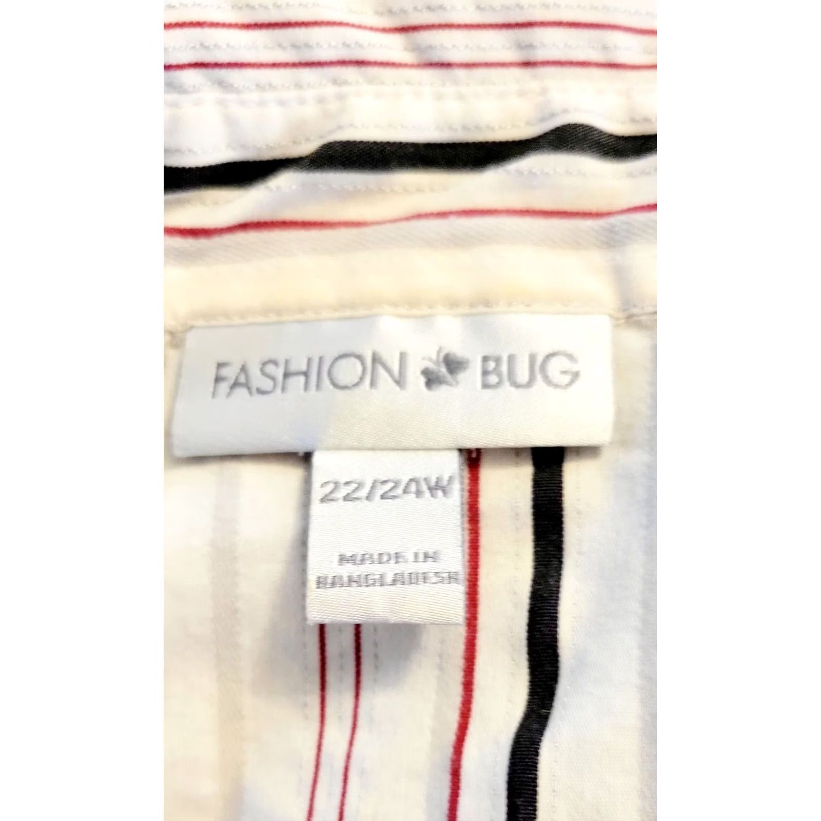 Vintage Vintage Fashion Bug Shirt Plus 2X 22 24 Classic Striped Button Up Size 4XL / US 24-26 - 4 Thumbnail