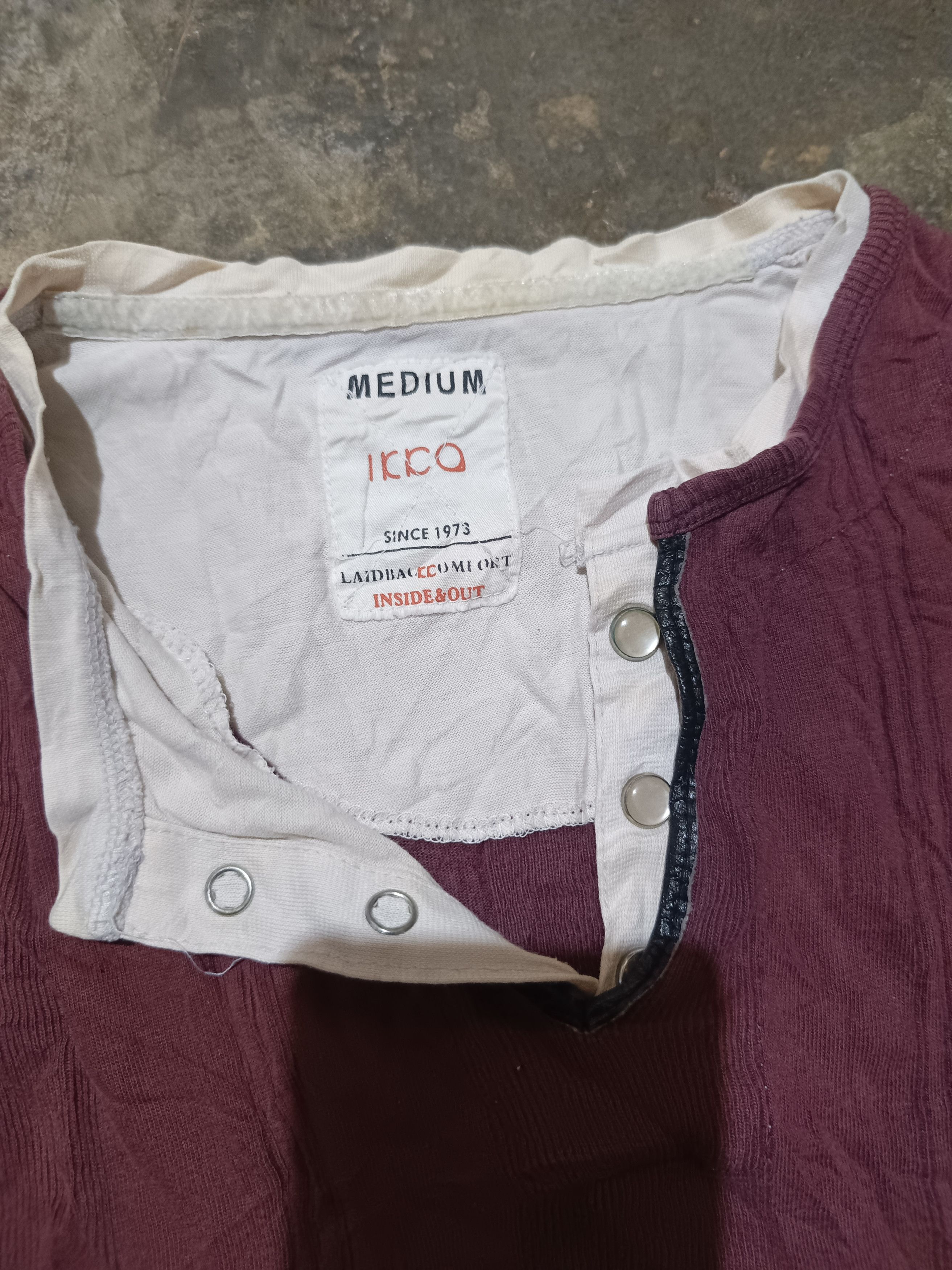 Japanese Brand Ikka double layered henley top Size US M / EU 48-50 / 2 - 3 Thumbnail