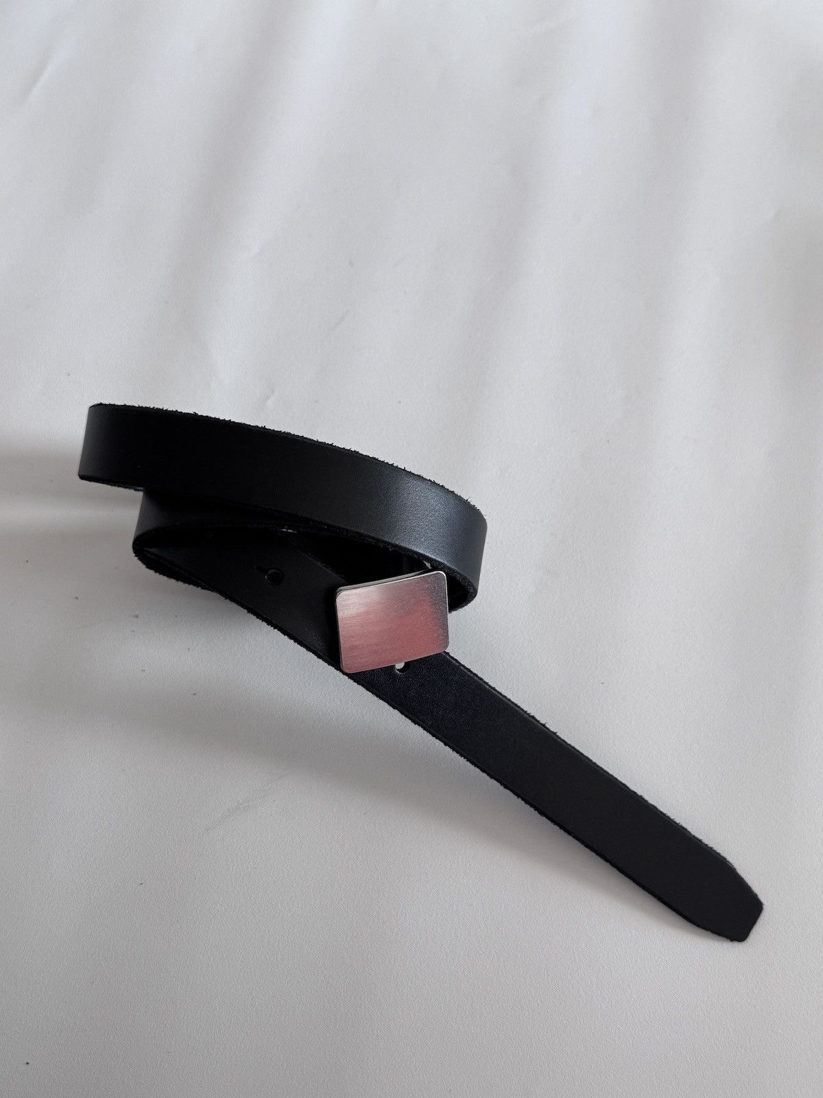 Our Legacy Our Legacy 3cm Laser Crack Black Leather Belt | Grailed