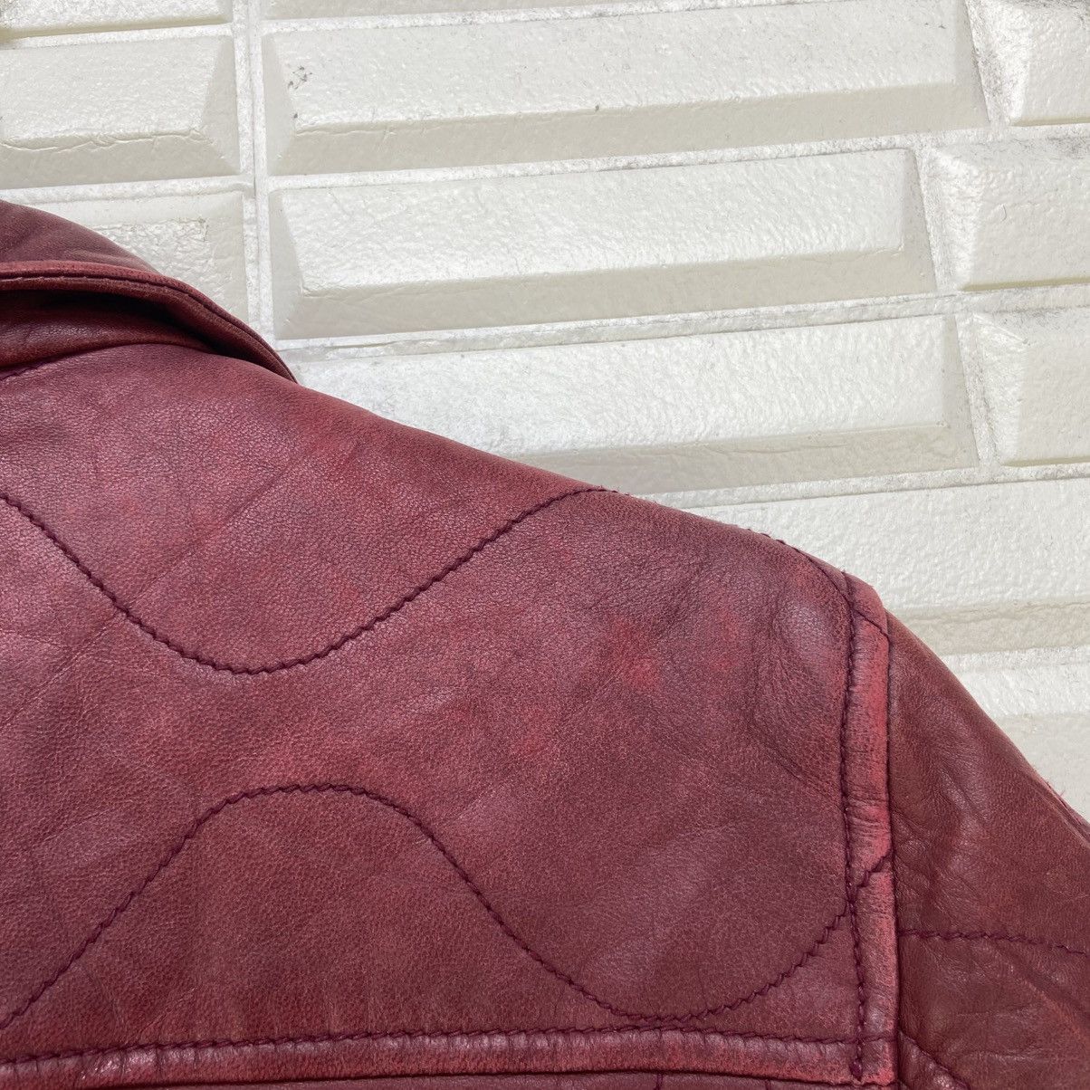 Avirex Avirex Varsity Sheepskin Leather Biker Jacket Size US S / EU 44-46 / 1 - 21 Thumbnail