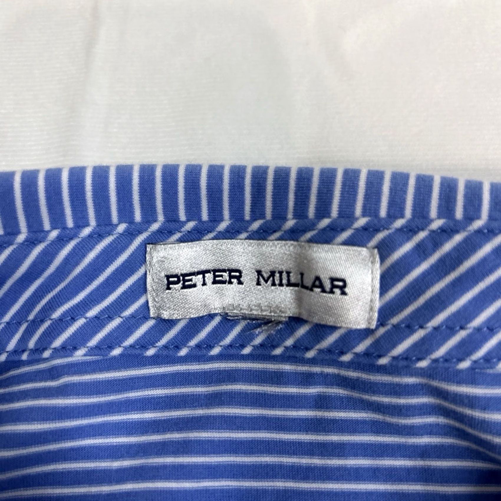Peter Millar Peter Millar Polo Shirt Men’s XL Striped Blue Pima Cotton Golf Lightweight Mens XL Blue Striped Polo Golf Lightweight Size US XL / EU 56 / 4 - 2 Thumbnail