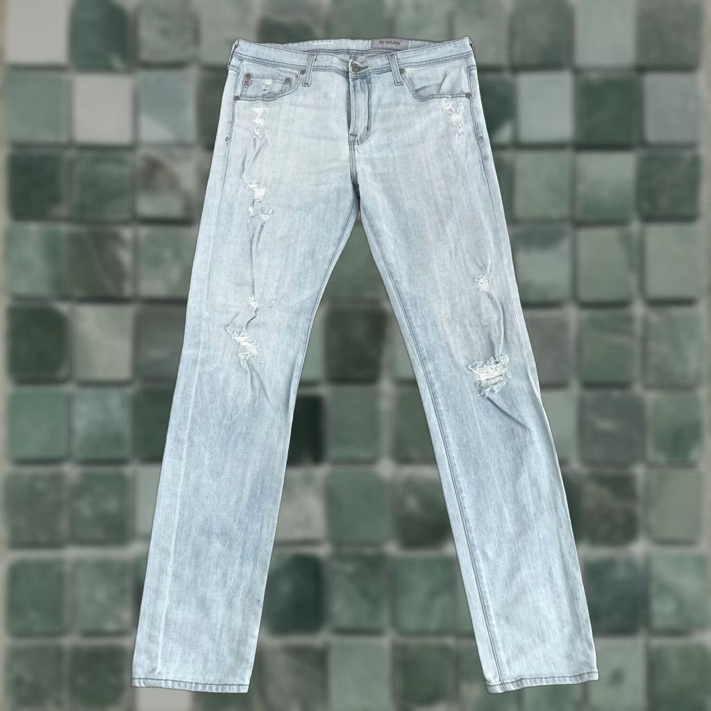 Vintage ADriano Goldschmied The Stockton Jeans Men 36 Blue Distressed Slim 5-Pocket Denim Jeans Pants 34x33 Mens Size US 34 / EU 50 - 1 Thumbnail