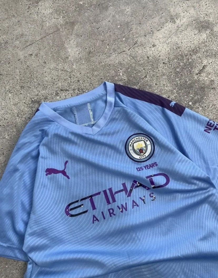 Puma Vintage Kun Aguero 10 Manchester City Jersey Soccer Size US L / EU 52-54 / 3 - 9 Thumbnail