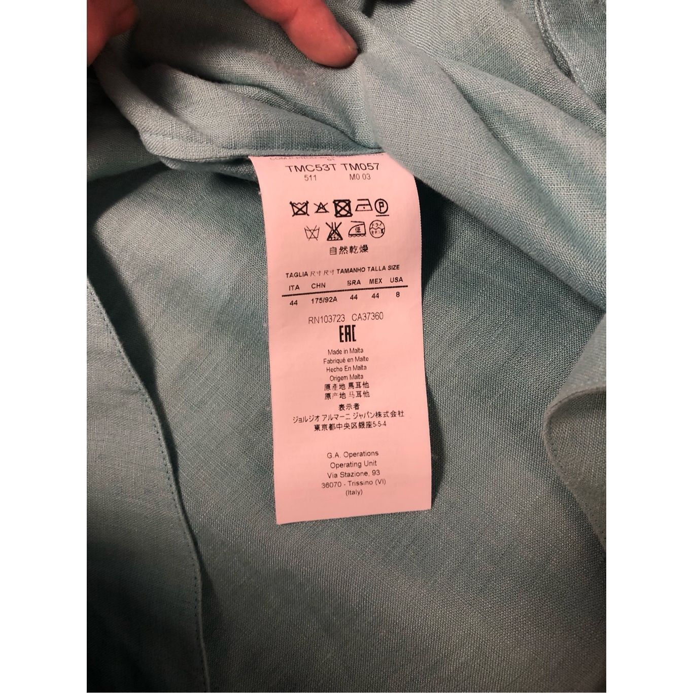 Armani Collezioni Armani Collezioni Women’s Turquoise Button Up Pleated Front Size M / US 6-8 / IT 42-44 - 5 Thumbnail