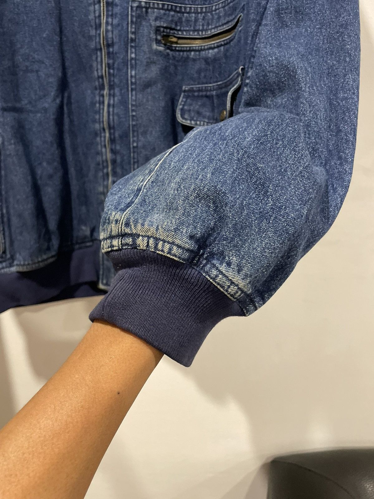 Issey Miyake Vintage 80’s Issey Miyake Denim Bomber Jacket Size US M / EU 48-50 / 2 - 17 Thumbnail