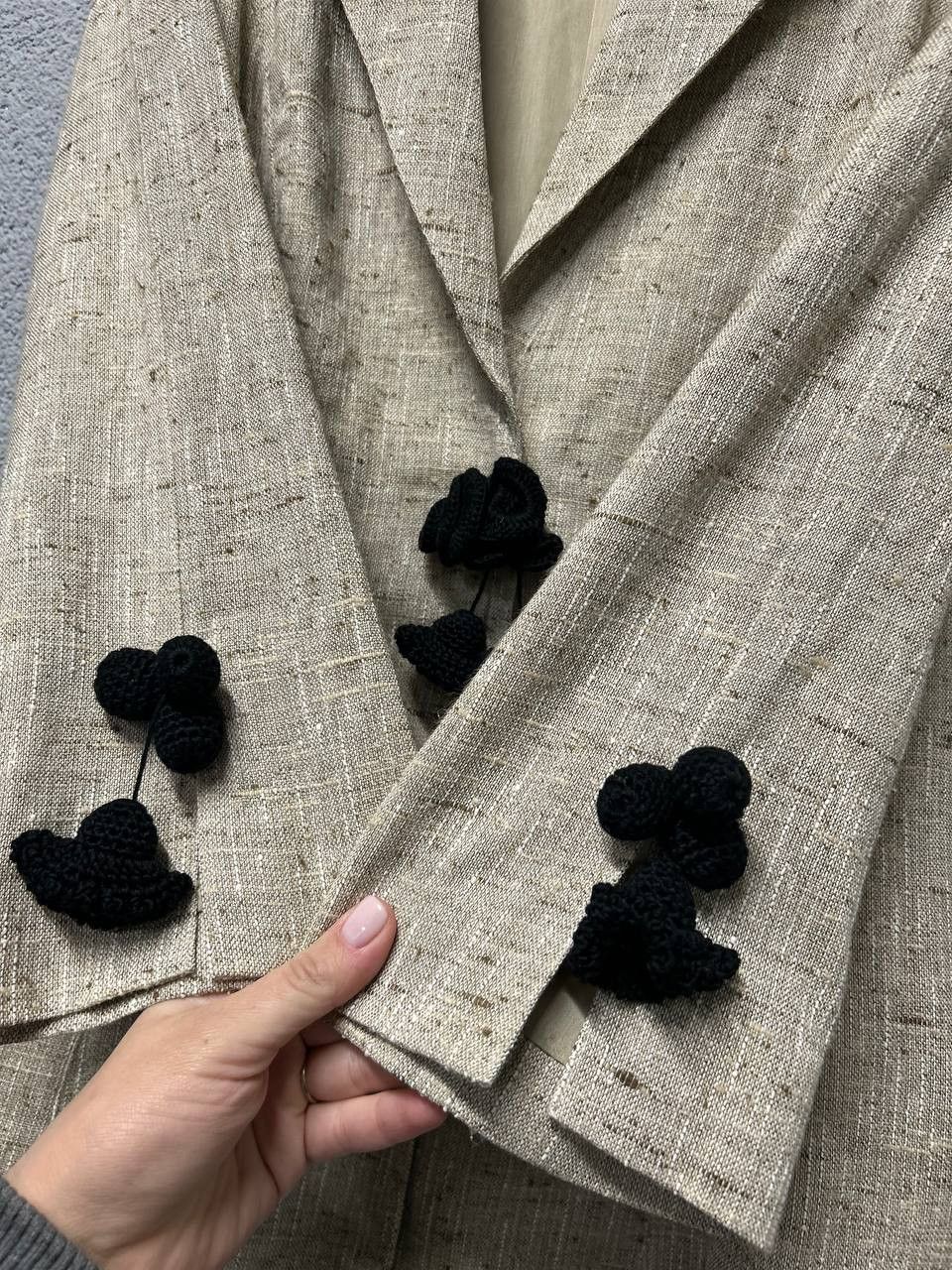 Thierry Mugler vintage Thierry Mugler womens linen silk blazer jacket M - L Size M / US 6-8 / IT 42-44 - 4 Thumbnail