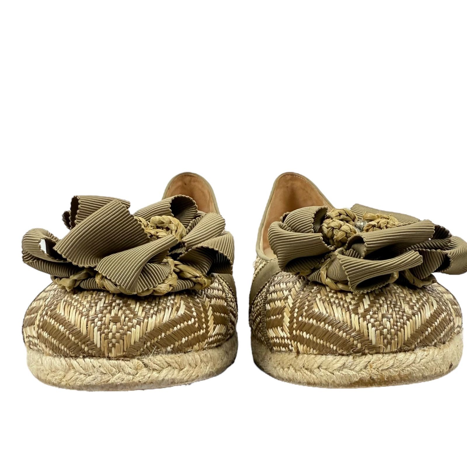 Vera Wang NEW Vera Wang Lavender Eri Basketweave Flats Leather Beige Size US 9.5 / IT 39.5 - 5 Thumbnail