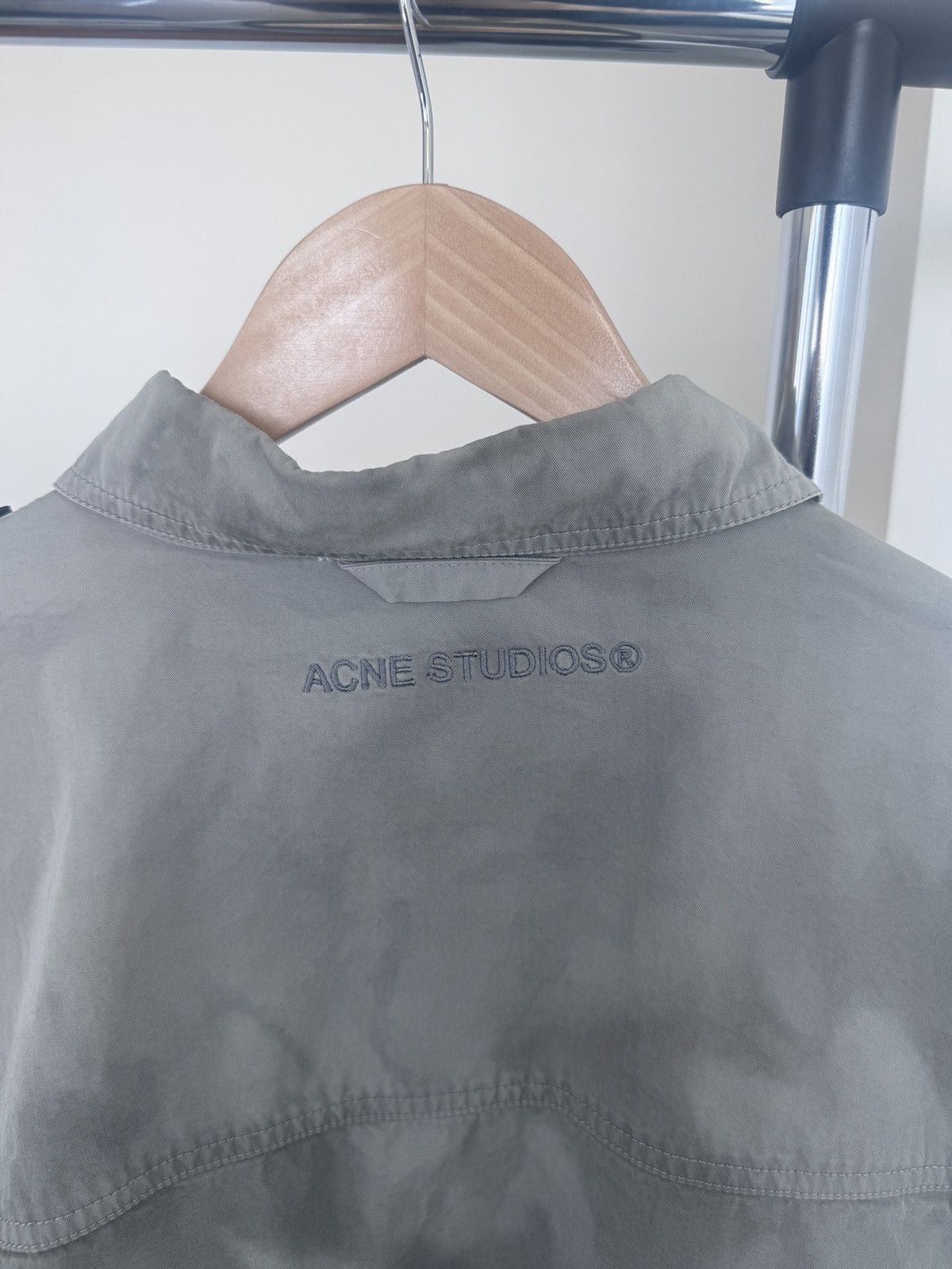 Acne Studios ACNE STUDIOS Siguel Cotton Twill Shirt Grey Size US L / EU 52-54 / 3 - 4 Thumbnail