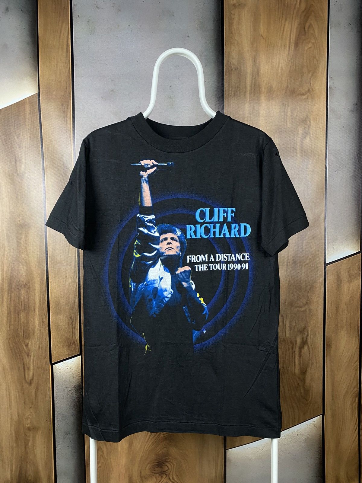 Band Tees 🎸Vintage 1990 T-Shirt Cliff Richard From A Distance Tour🎸 Size US M / EU 48-50 / 2 - 1 Thumbnail