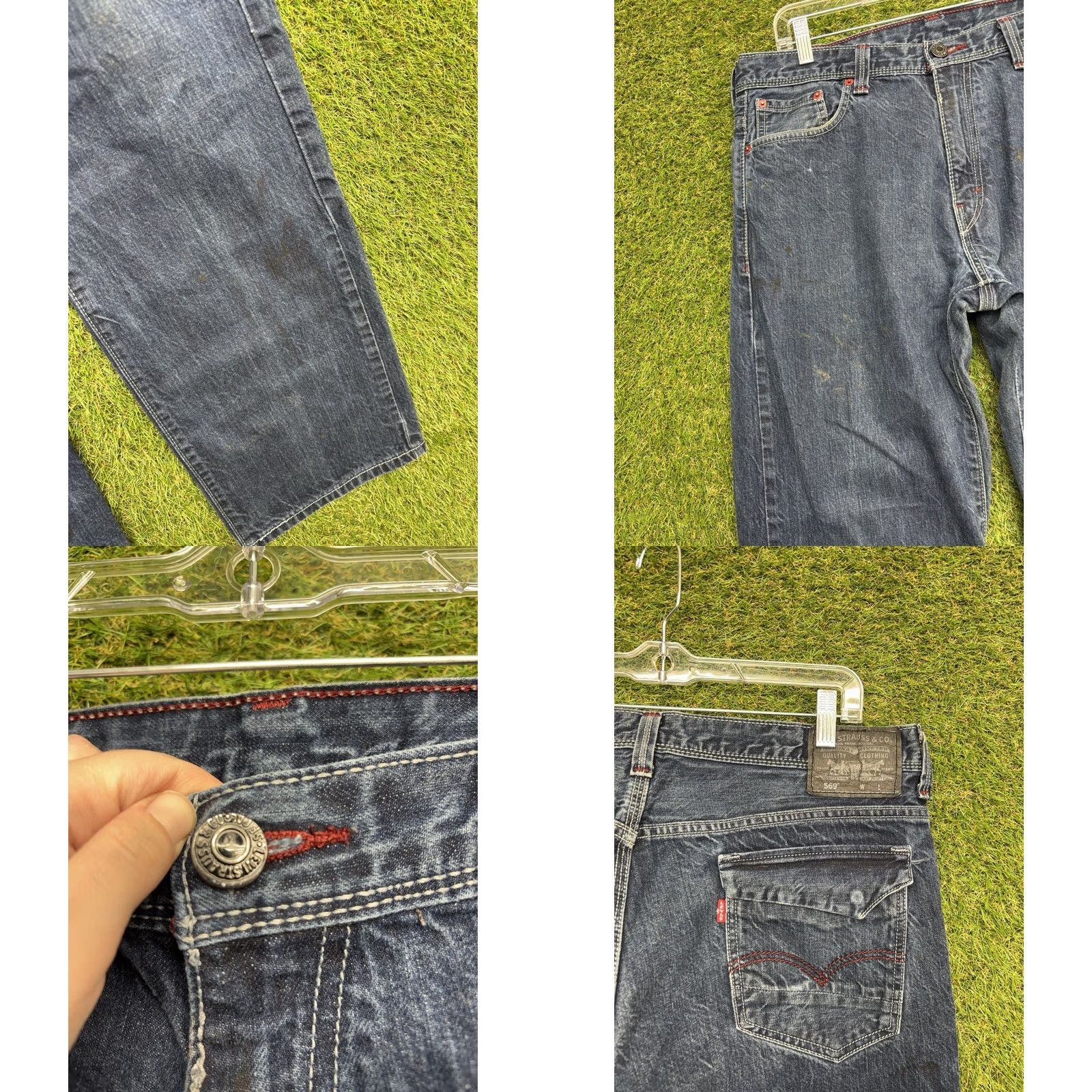 Levi's Levi's 569 Jeans Mens 36x32 Relaxed Straight Denim Dark Blue 5-Pocket USA Modern Classic Baggy Size US 36 / EU 52 - 8 Thumbnail