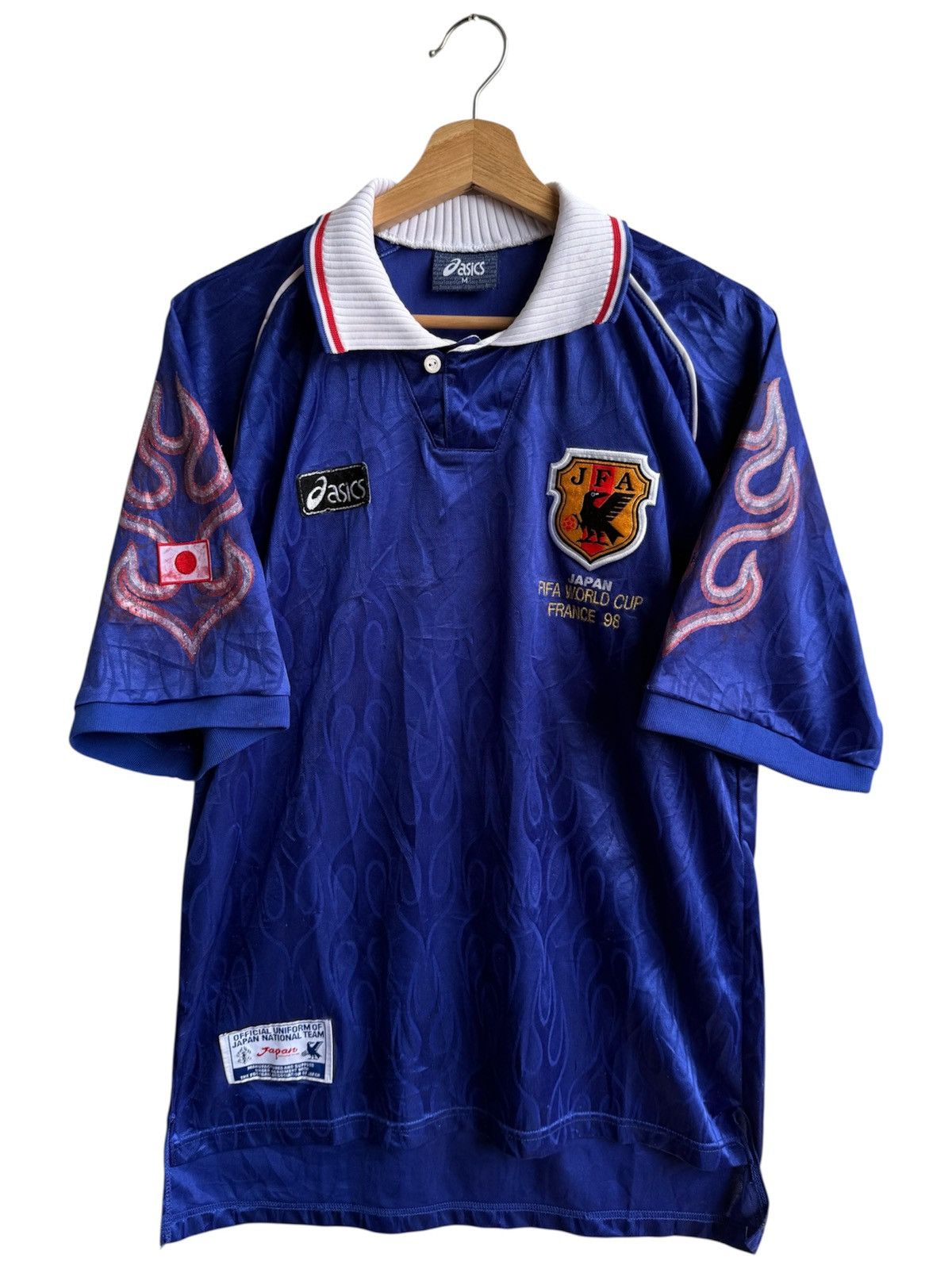 トップス 1998 asics japan soccer Wcup uniform y2k 1998 Japan asics Home jersey France World Cup Made In