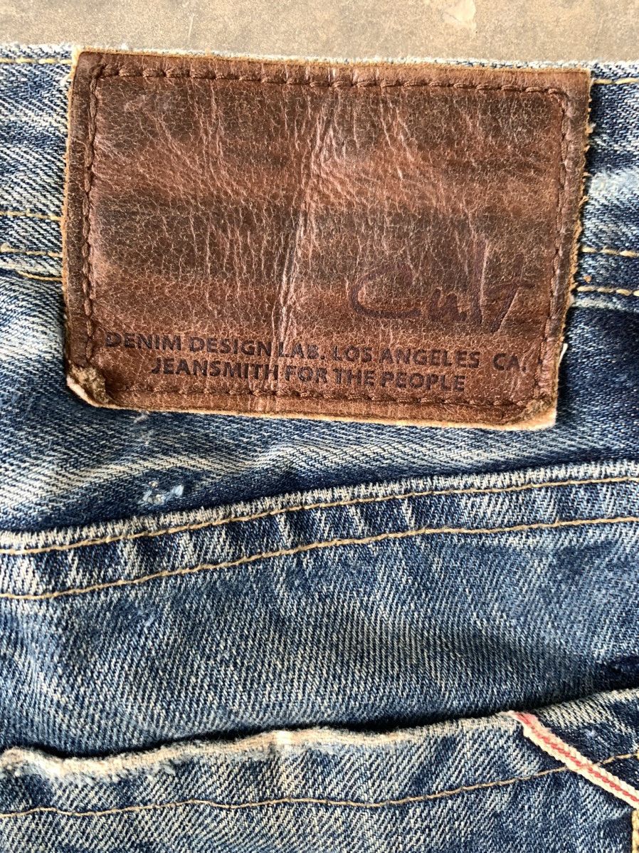 45rpm Vintage Selvedge Jeans Cult Of Individuality Stone wash Size US 31 - 17 Thumbnail