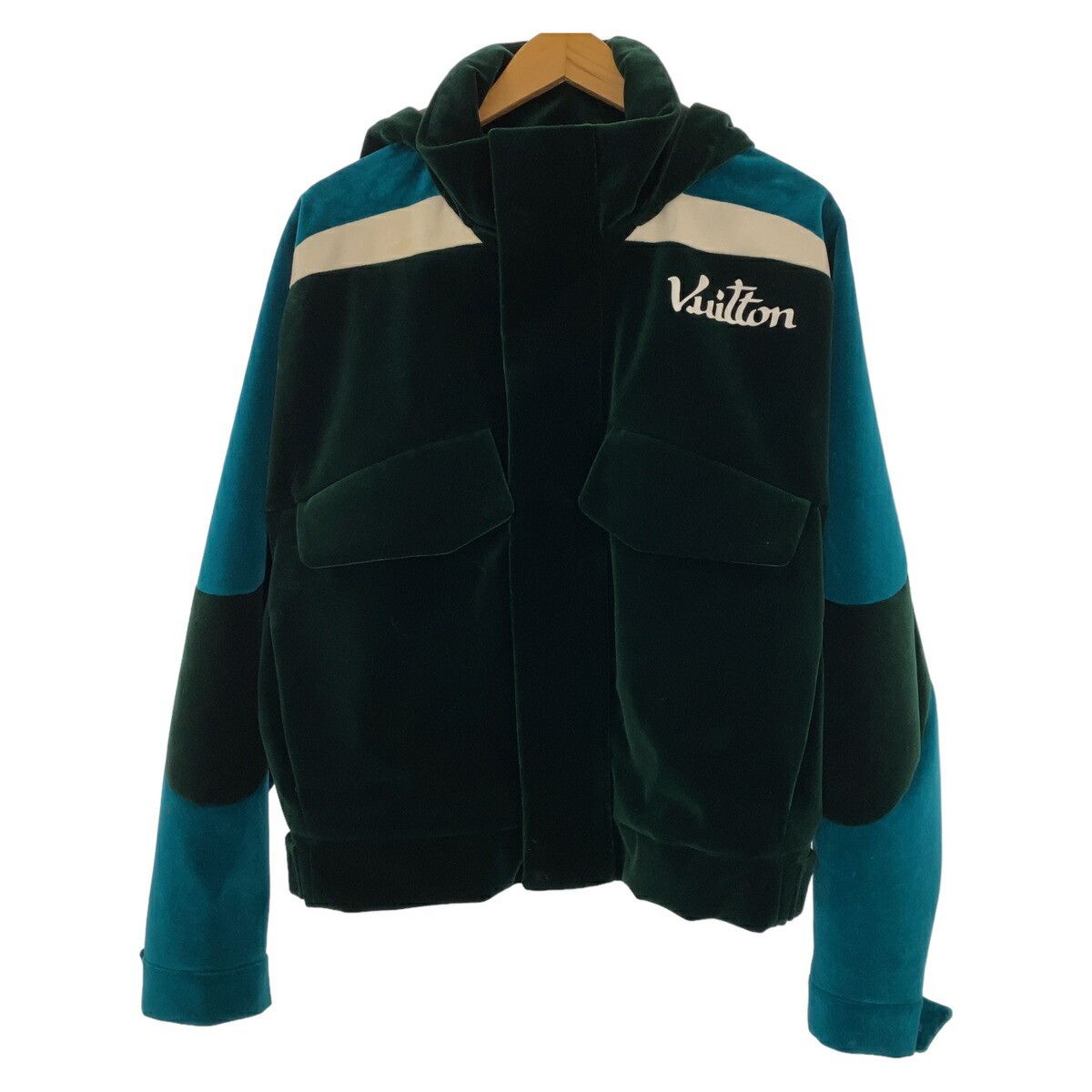 Louis Vuitton Louis Vuitton Velour Technical Taped Jacket Green