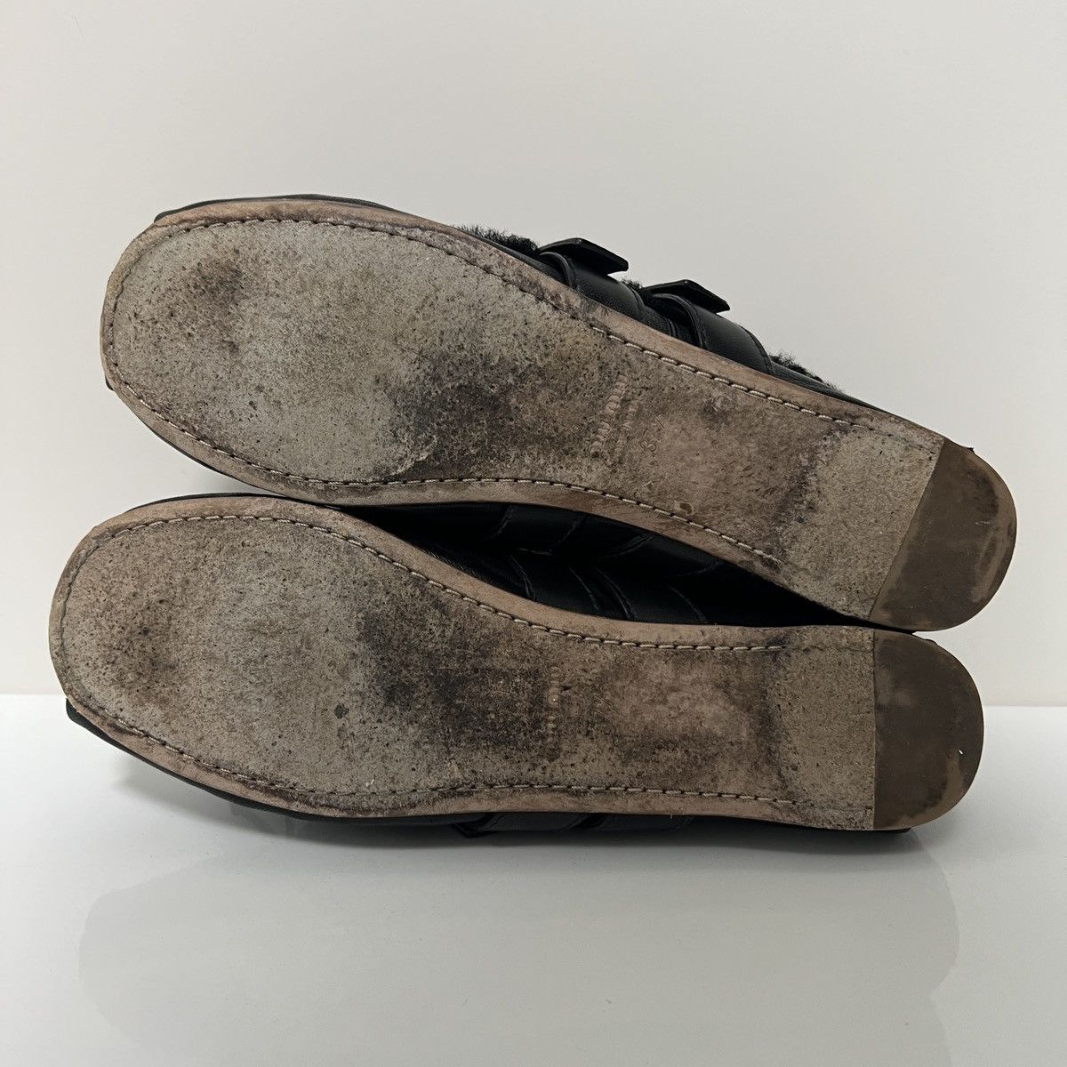 Miu Miu Miu Miu Nappa Leather Belted Fur Ballet Flats Size US 7.5 / IT 37.5 - 7 Thumbnail