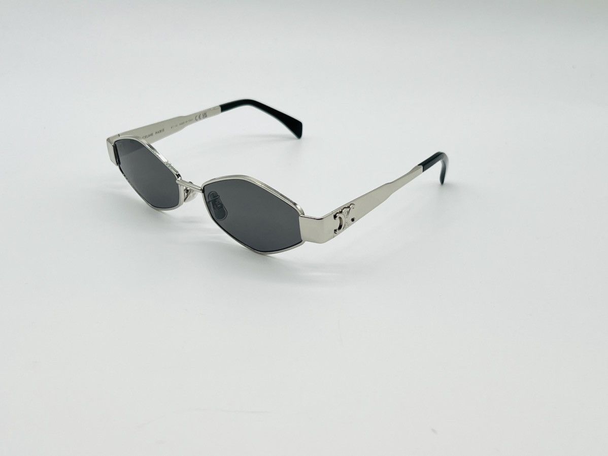 Celine Celine CL40254U 16A Hexagonal Silver Celine Sunglasses Size ONE SIZE - 4 Thumbnail