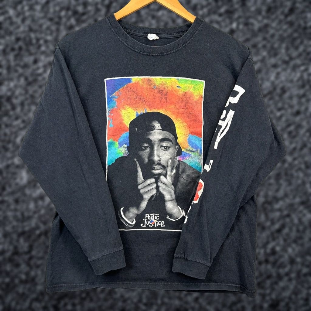 Vintage Tupac Poetic Justice Shirt Adult Large Black Graphic Tee Long Sleeve Men Size US L / EU 52-54 / 3 - 1 Thumbnail