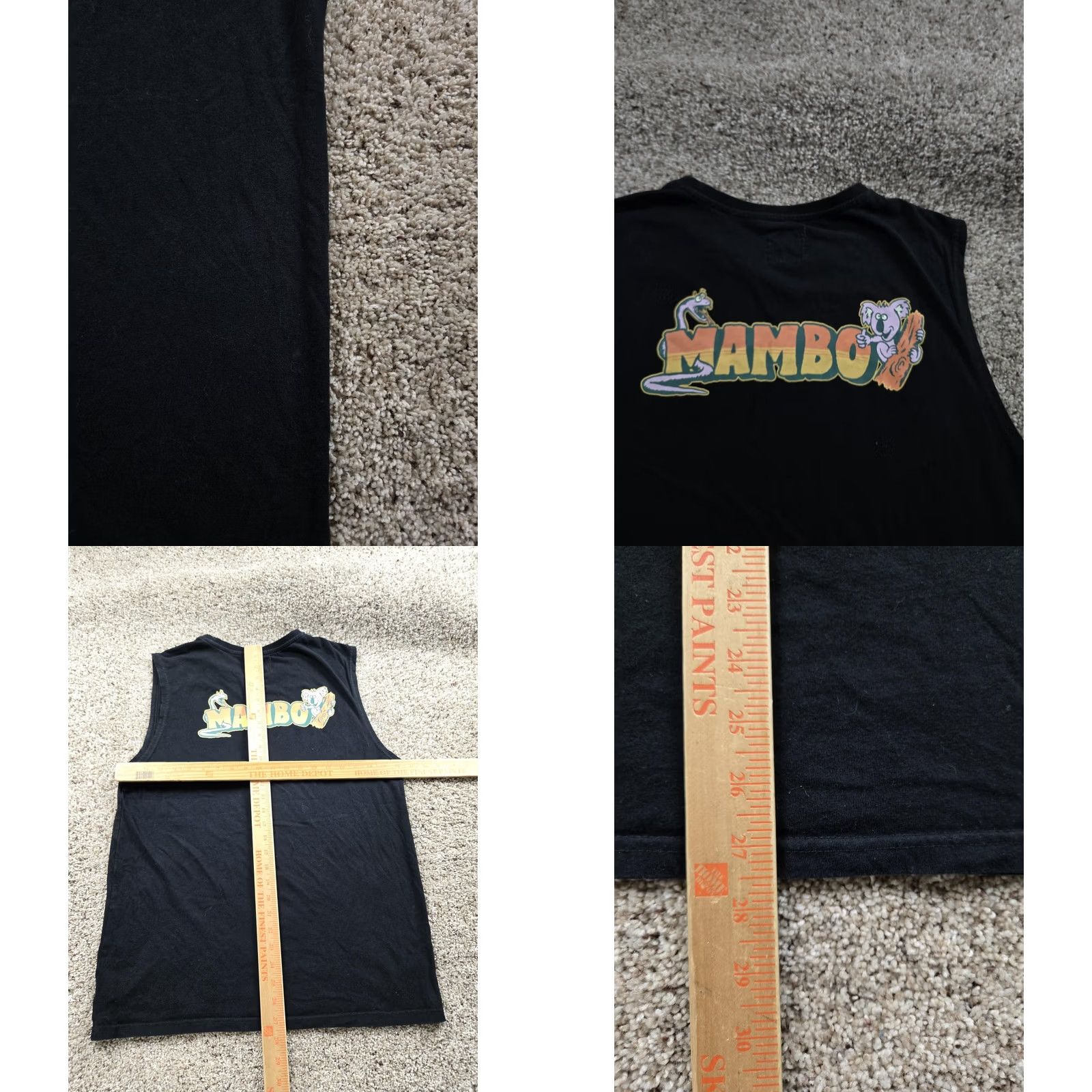 Mambo Mambo T-Shirt Mens Large Black Sleeveless Tank Top Cartoon Animals Logo Graphic Print Size US L / EU 52-54 / 3 - 8 Thumbnail