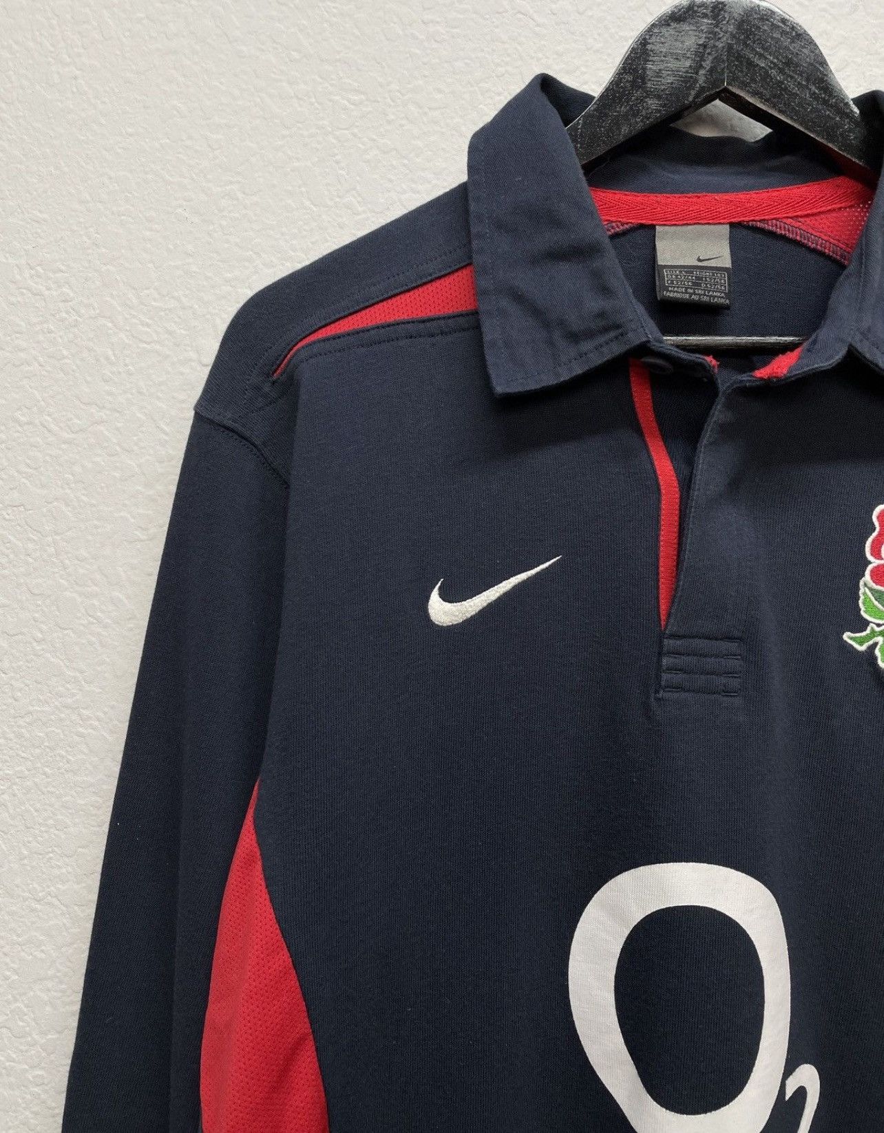 Vintage Vintage Y2K Nike England World Cup 2003 Rugby Polo Longsleve Size US L / EU 52-54 / 3 - 6 Thumbnail
