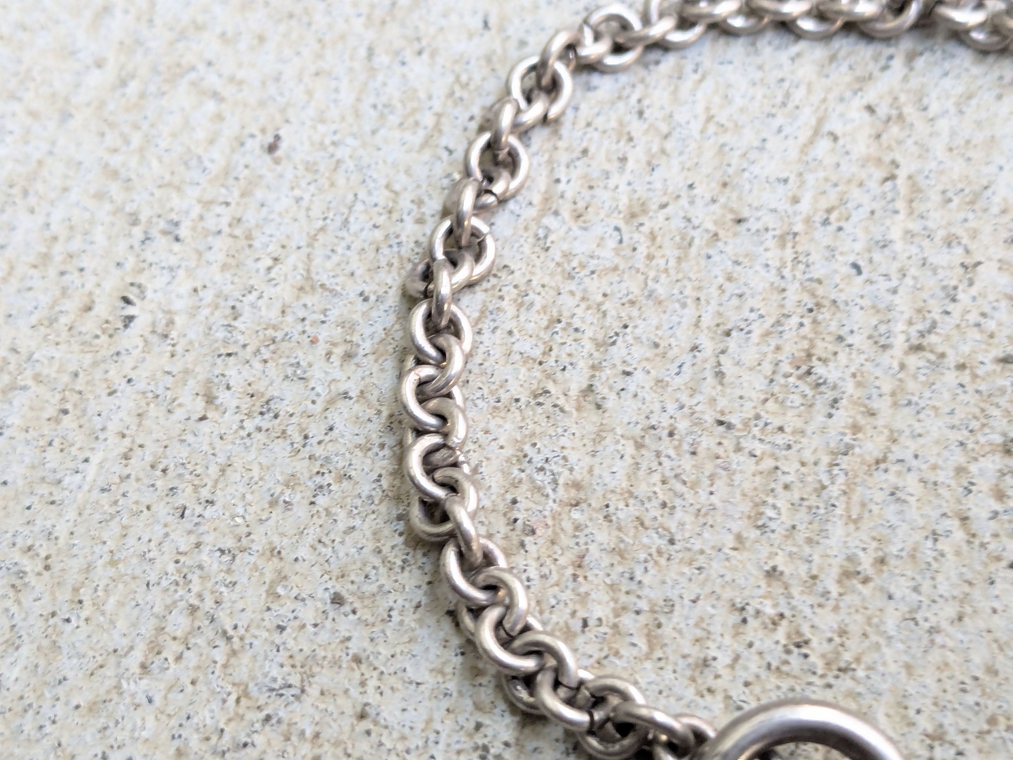 Jewelry Vintage Sterling Silver Bracelet Rolo Round 8.25" Chain Link Size ONE SIZE - 5 Thumbnail