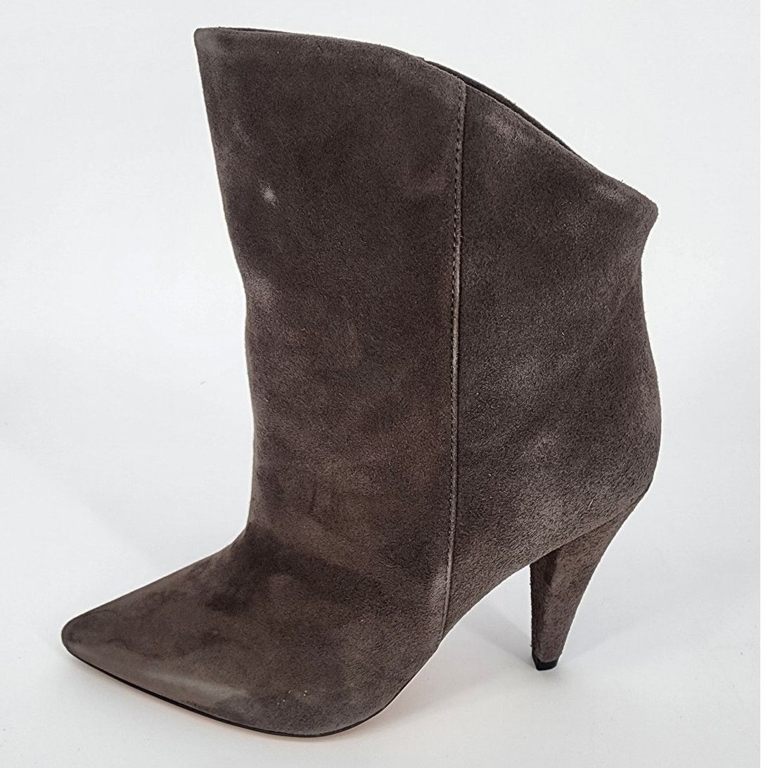 Iro IRO Gray Suede Pointy Toe High-Low Booties Size 36 (US 5.5) Size US 5.5 / IT 35.5 - 2 Thumbnail