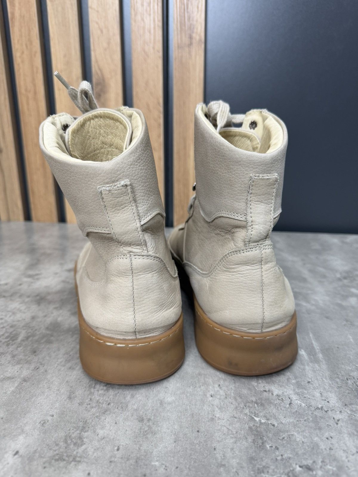 Filling Pieces Filling Pieces Beige Leather High Top Sneakers Size 43 Size US 10 / EU 43 - 3 Thumbnail
