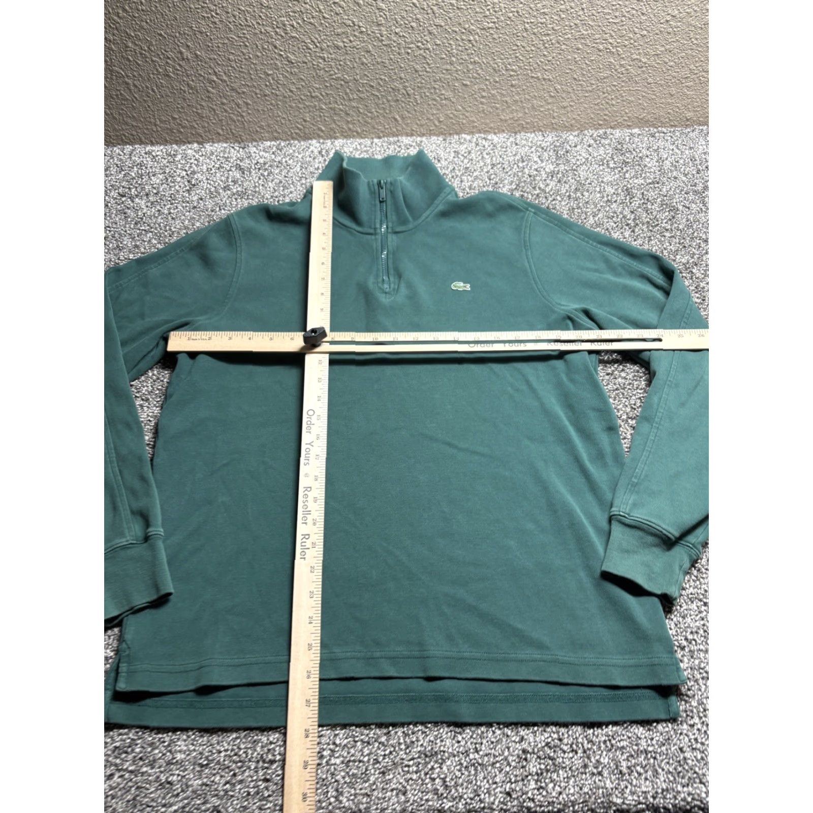 Lacoste Lacoste 1/4 Zip Sweater Mens Large Green Mock Neck Cotton Croc Pullover Size US L / EU 52-54 / 3 - 4 Thumbnail