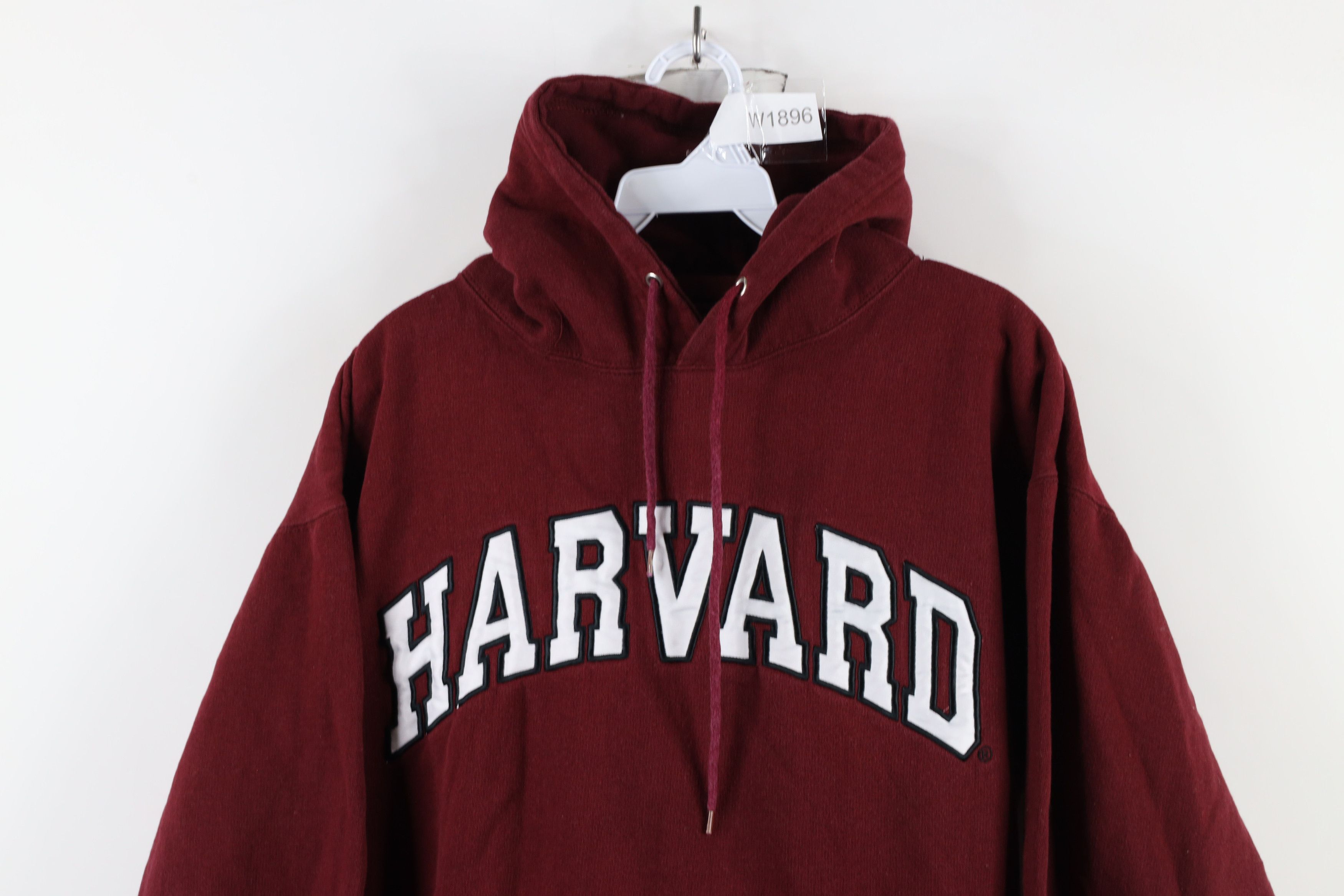 Vintage Vintage 90s Harvard University Hoodie Sweatshirt Red Size XL / US 12-14 / IT 48-50 - 2 Thumbnail