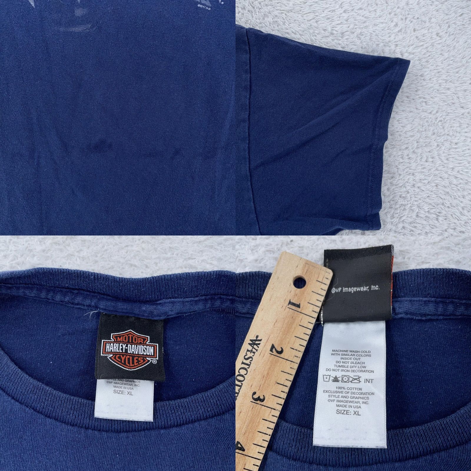 Harley Davidson Harley-Davidson Freedom Shirt Mens XL Blue Canada USA Ottawa Ontario Graphic Print Front Logo Casual T-Shirt Size US XL / EU 56 / 4 - 8 Thumbnail