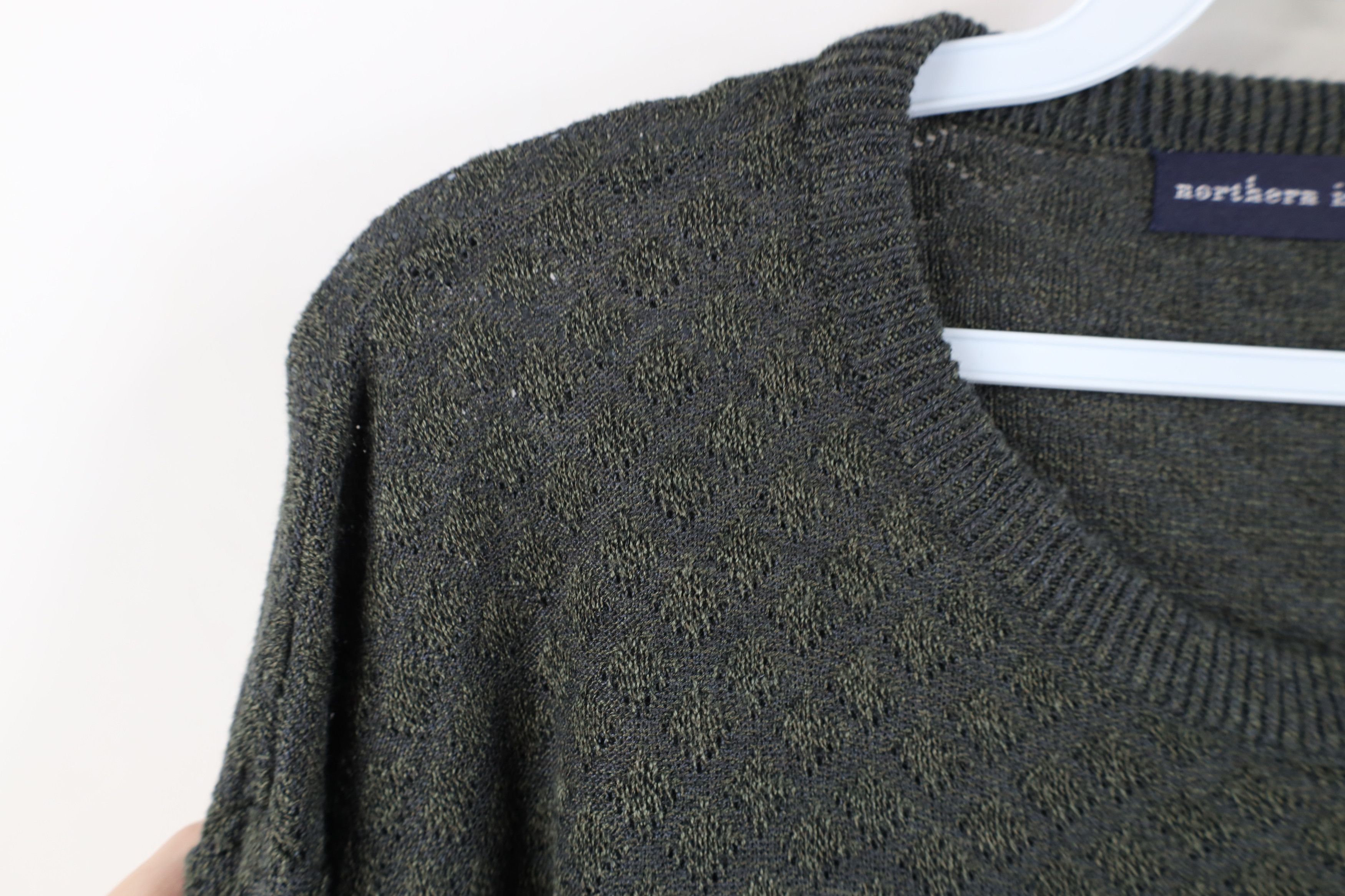 Vintage Vintage 90s Streetwear Diamond Knit Crewneck Sweater Green Size US L / EU 52-54 / 3 - 6 Thumbnail